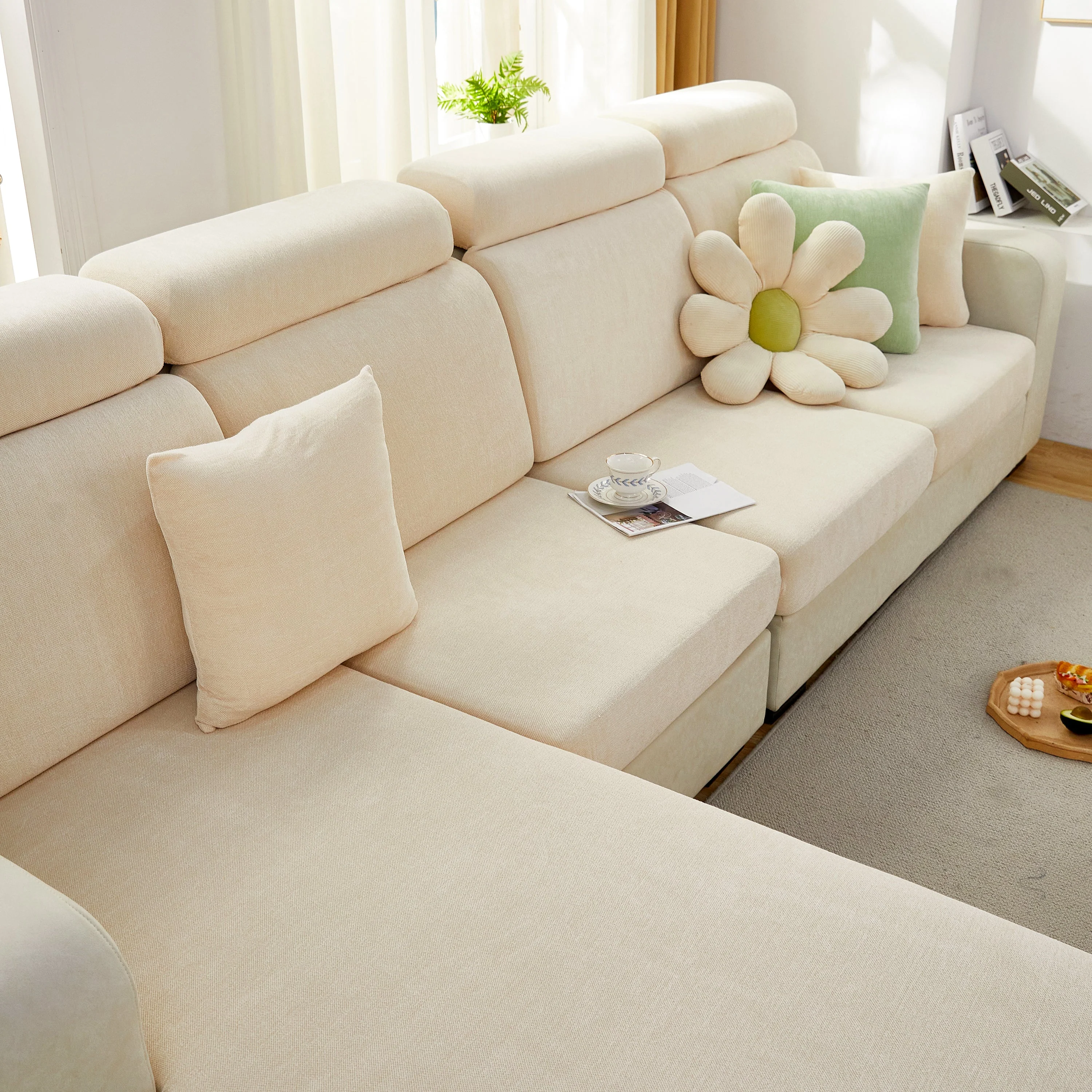 Chenille Cushion Covers for 1/2/3/4 Seater Sofas and L-shaped Couches, Furniture Covers for Pets - Image 28