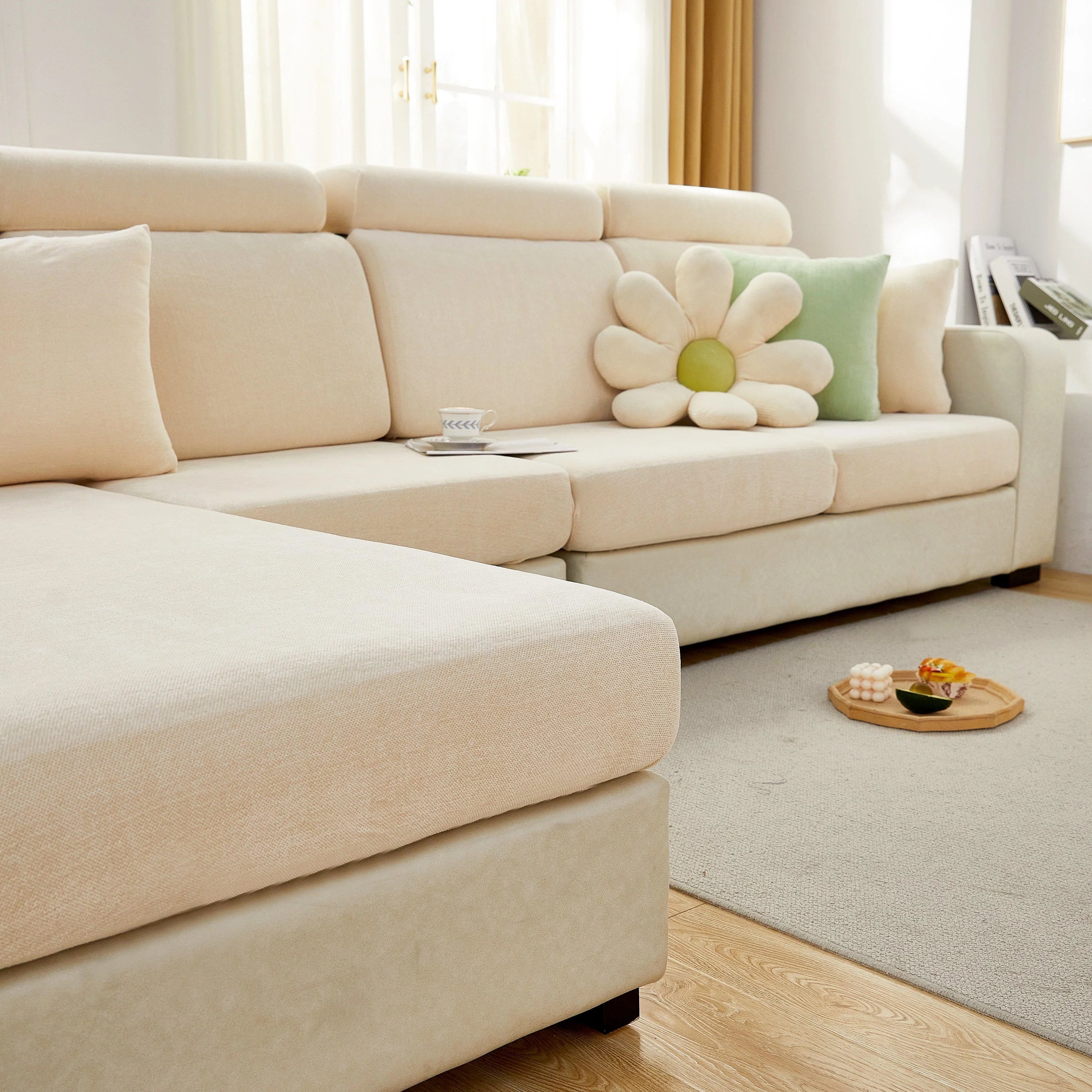 Chenille Cushion Covers for 1/2/3/4 Seater Sofas and L-shaped Couches, Furniture Covers for Pets - Image 29