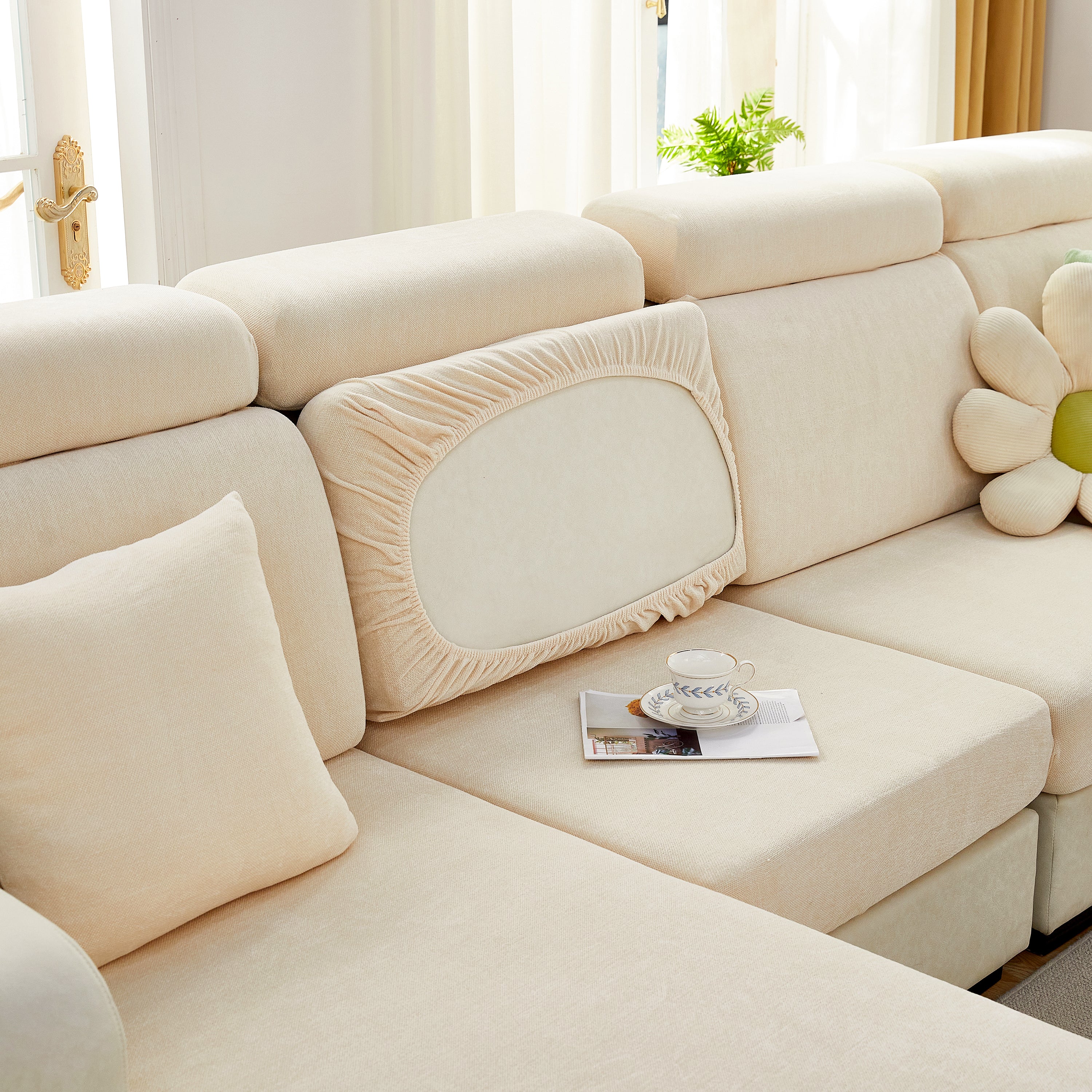 Chenille Cushion Covers for 1/2/3/4 Seater Sofas and L-shaped Couches, Furniture Covers for Pets - Image 32