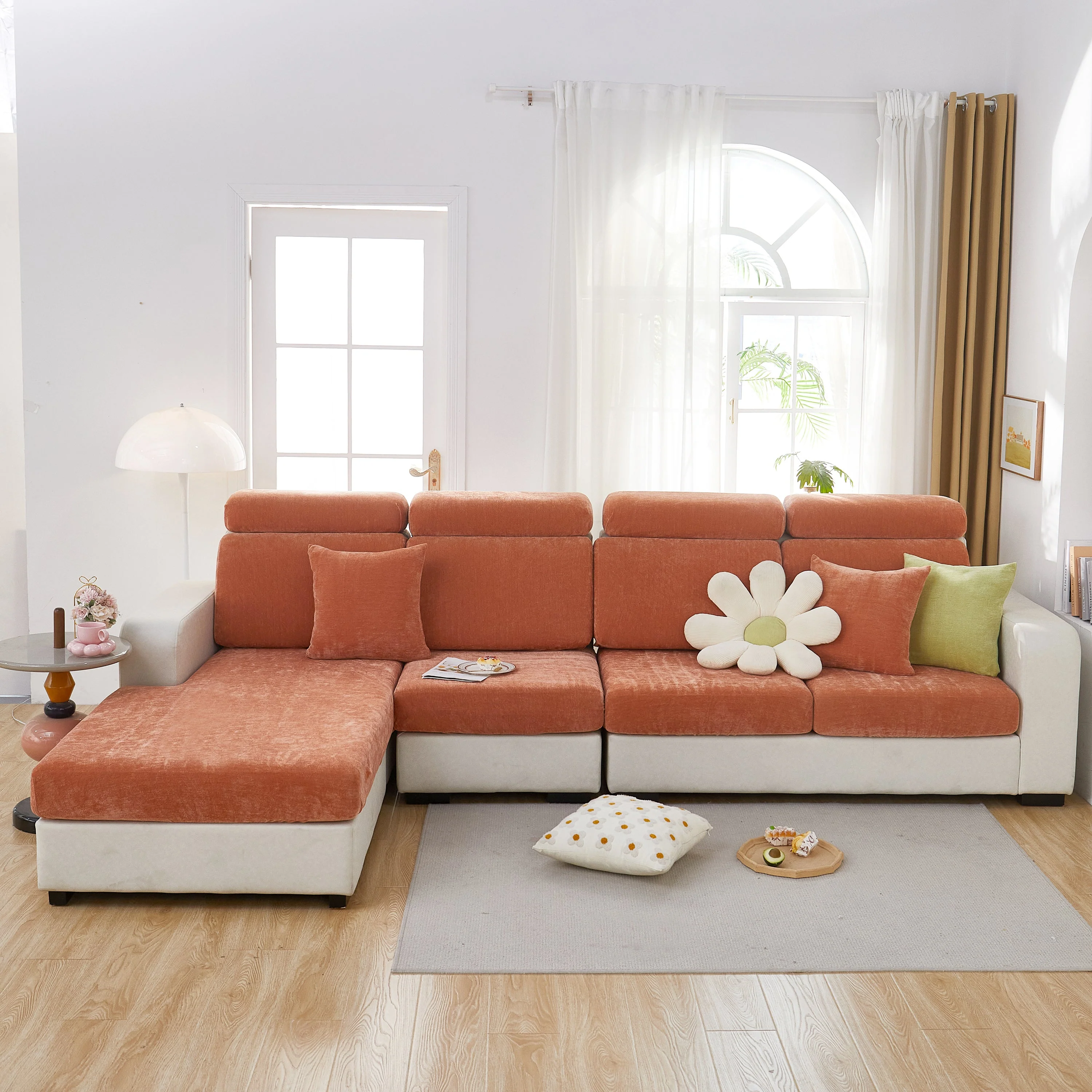 Chenille Cushion Covers for 1/2/3/4 Seater Sofas and L-shaped Couches, Furniture Covers for Pets - Image 39