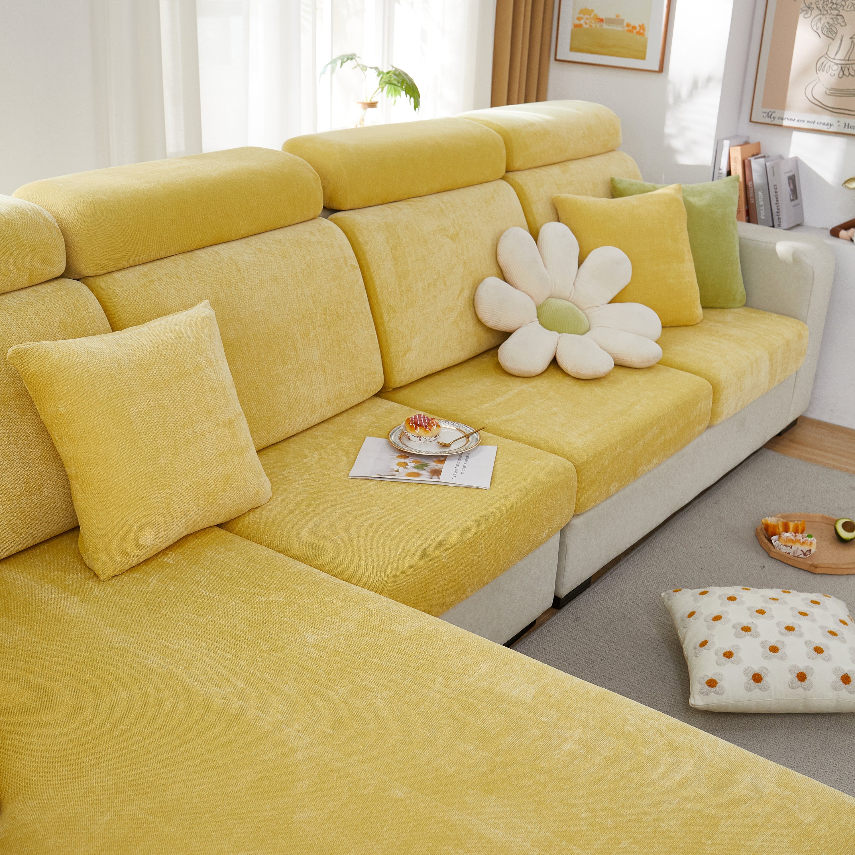 Chenille Cushion Covers for 1/2/3/4 Seater Sofas and L-shaped Couches, Furniture Covers for Pets - Image 67