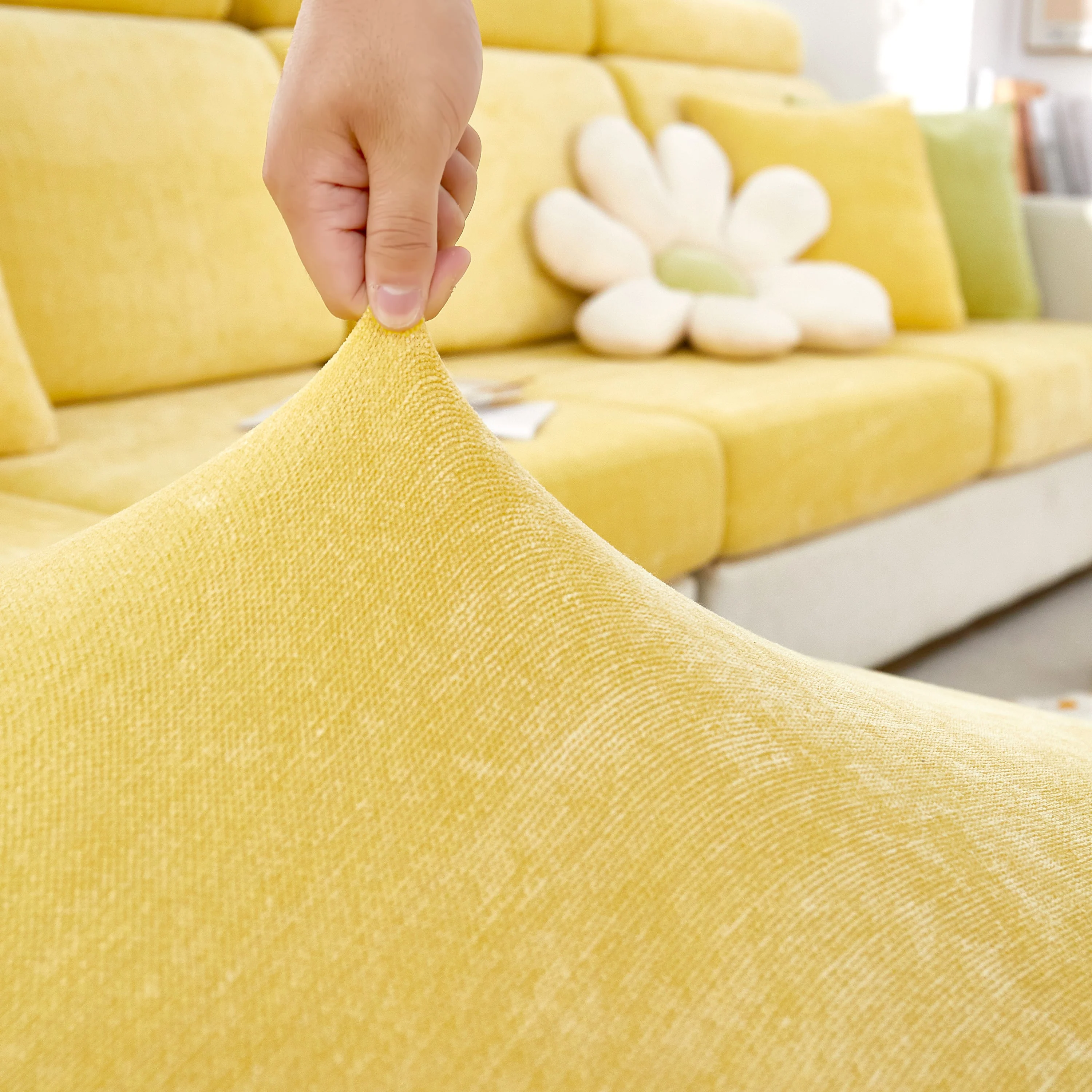 Chenille Cushion Covers for 1/2/3/4 Seater Sofas and L-shaped Couches, Furniture Covers for Pets - Image 71
