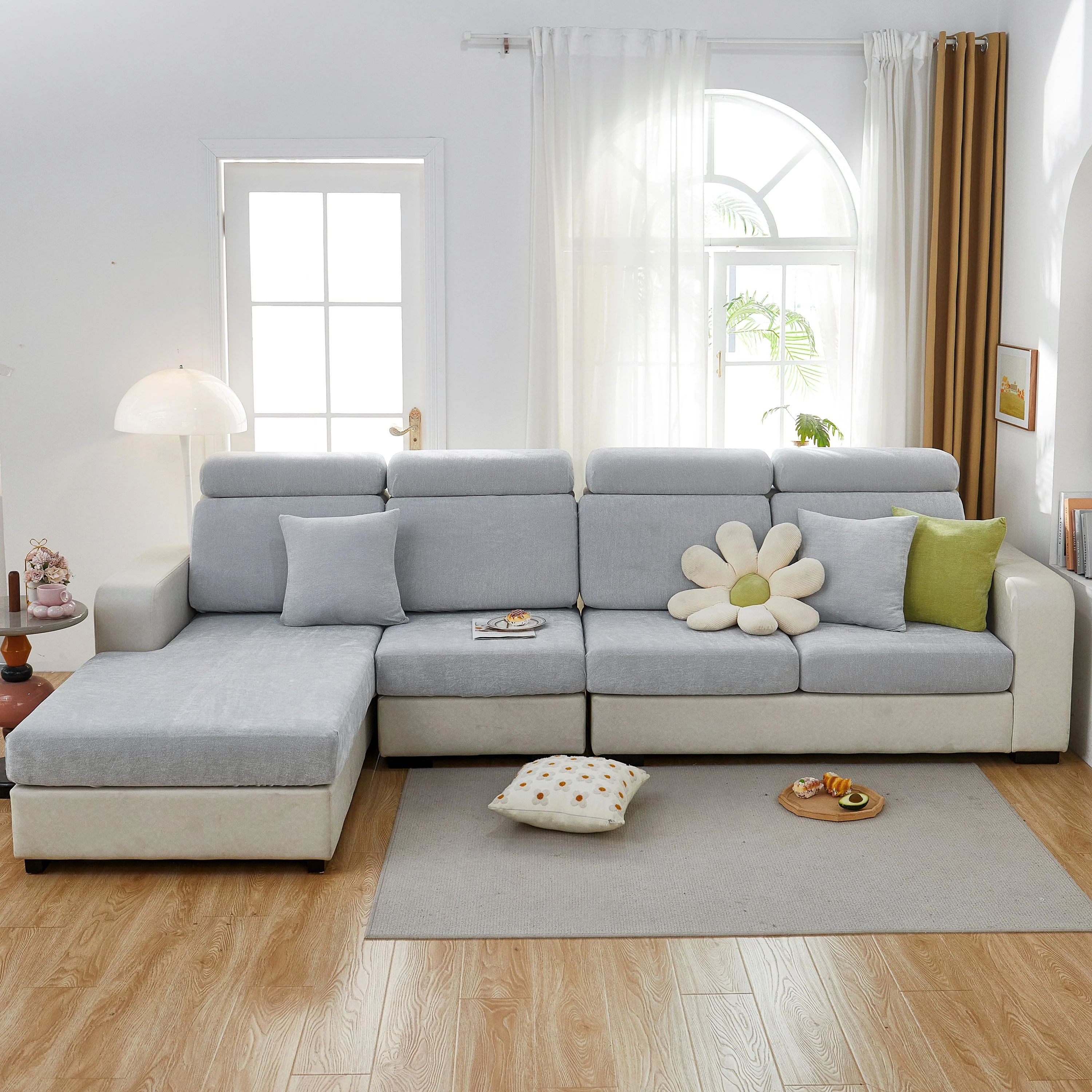 Chenille Cushion Covers for 1/2/3/4 Seater Sofas and L-shaped Couches, Furniture Covers for Pets - Image 81