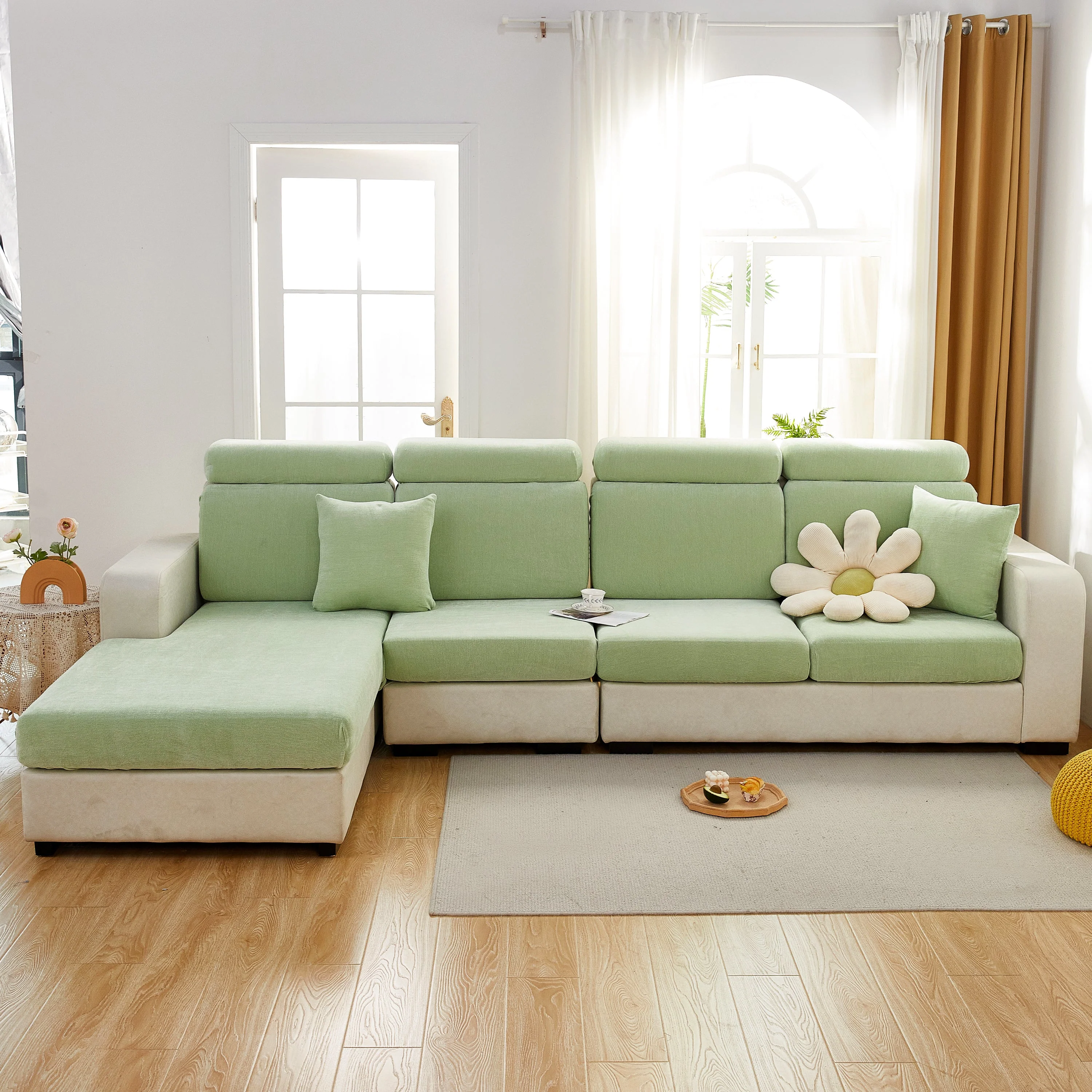Chenille Cushion Covers for 1/2/3/4 Seater Sofas and L-shaped Couches, Furniture Covers for Pets - Image 9