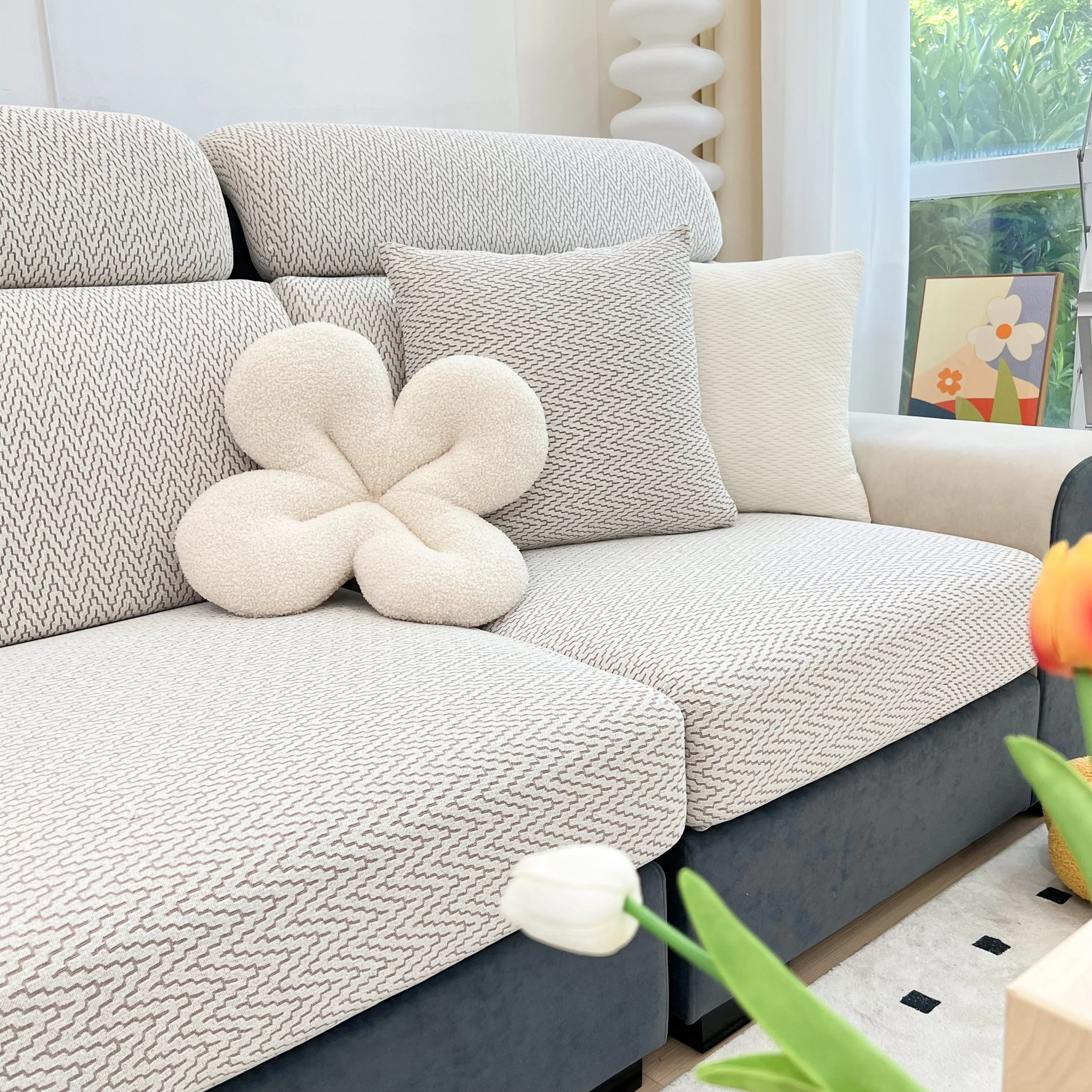 Chenille Fabric Sofa Seat Covers for Sofa 1/2/3/4 Seater, Best Couch Covers for Dogs, Pet Couch Protector - Image 82