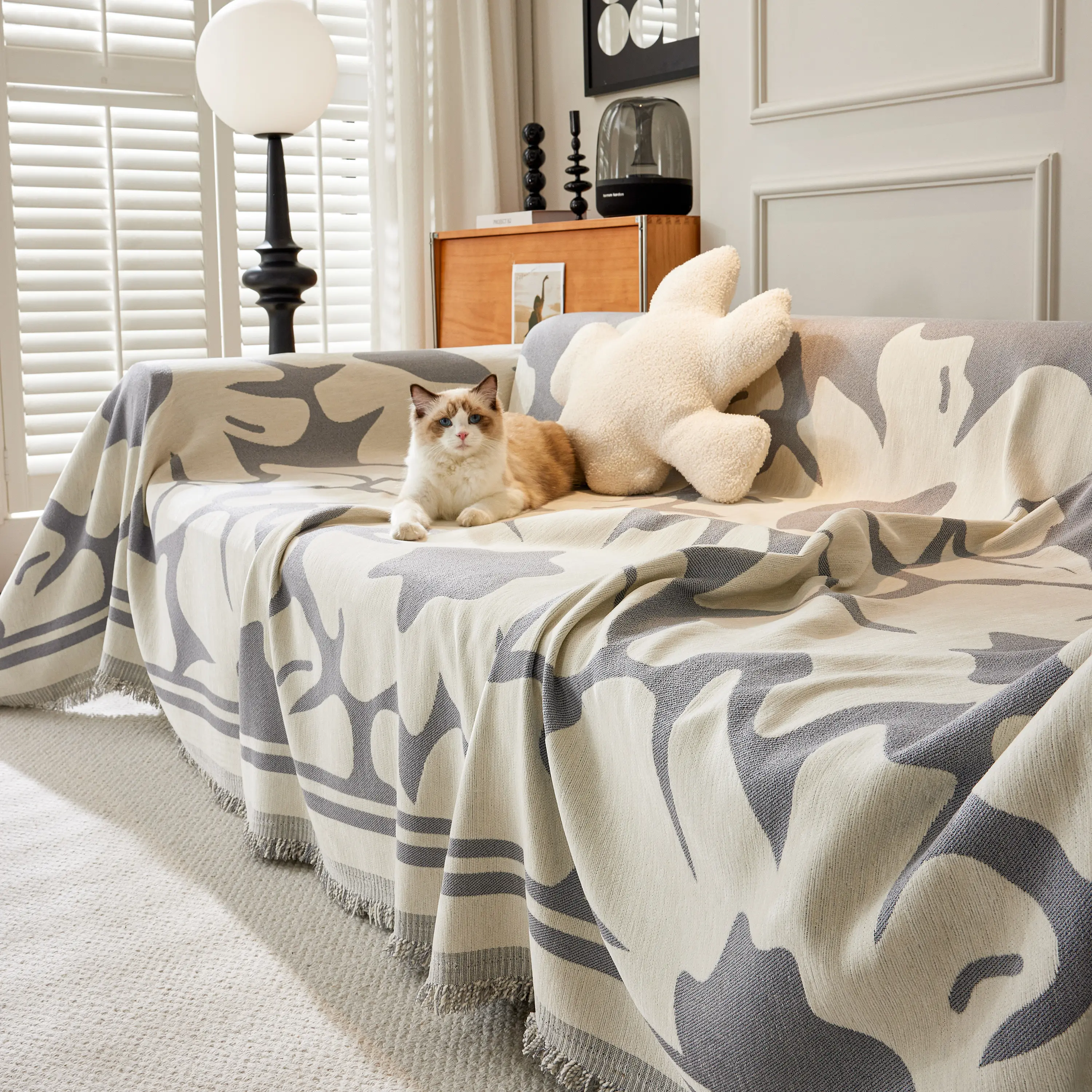 Chenille Floral Soft Thick Reversible Blanket Covers for Couch, Couch Protector Blanket Cover Sofa - Image 103