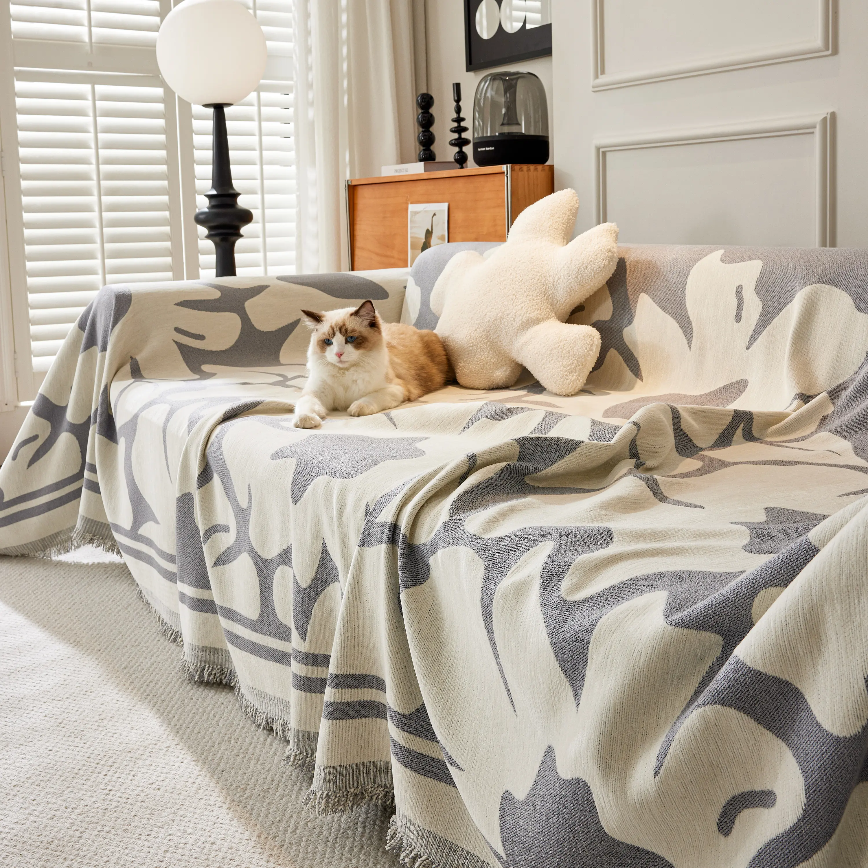 Chenille Floral Soft Thick Reversible Blanket Covers for Couch, Couch Protector Blanket Cover Sofa - Image 104