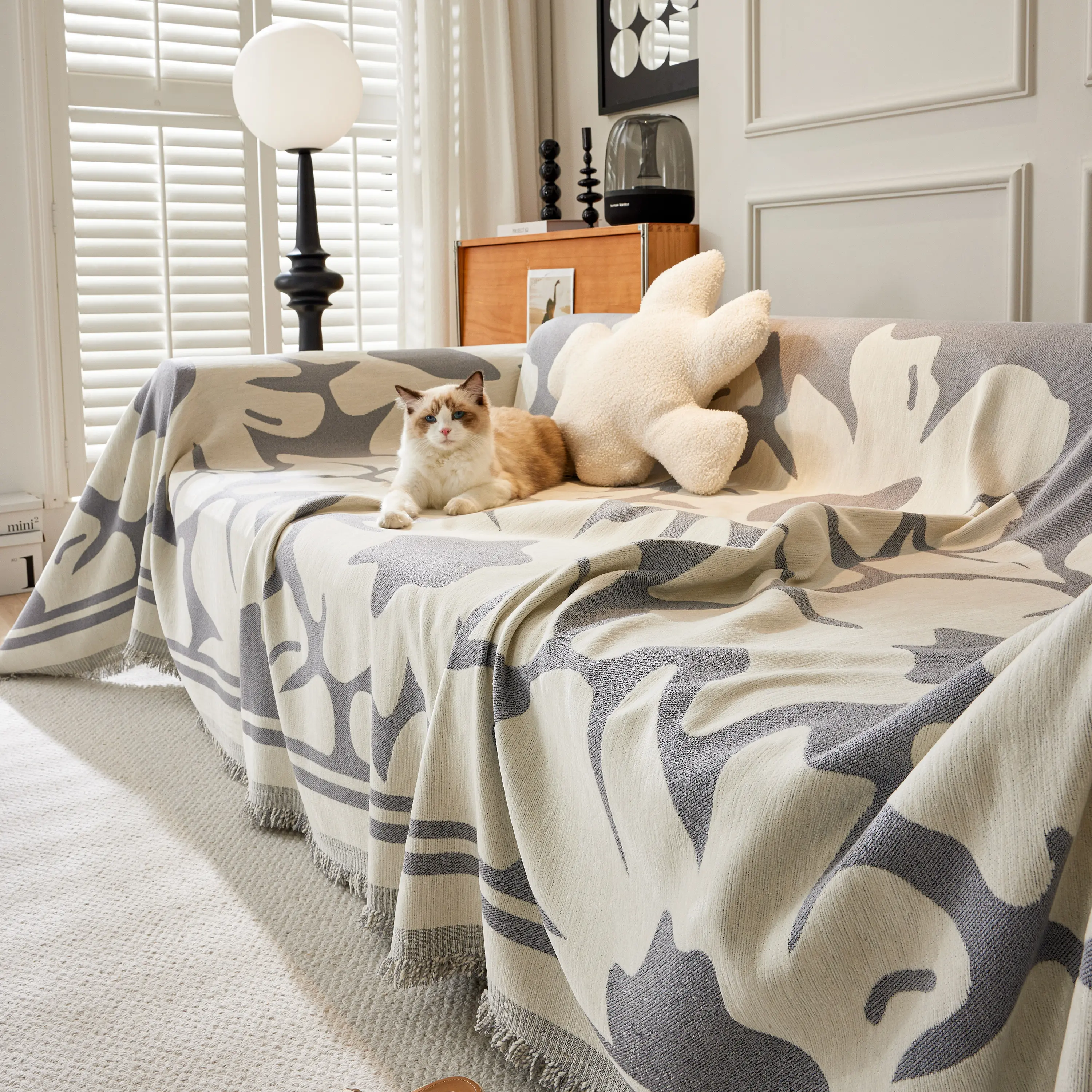 Chenille Floral Soft Thick Reversible Blanket Covers for Couch, Couch Protector Blanket Cover Sofa - Image 105