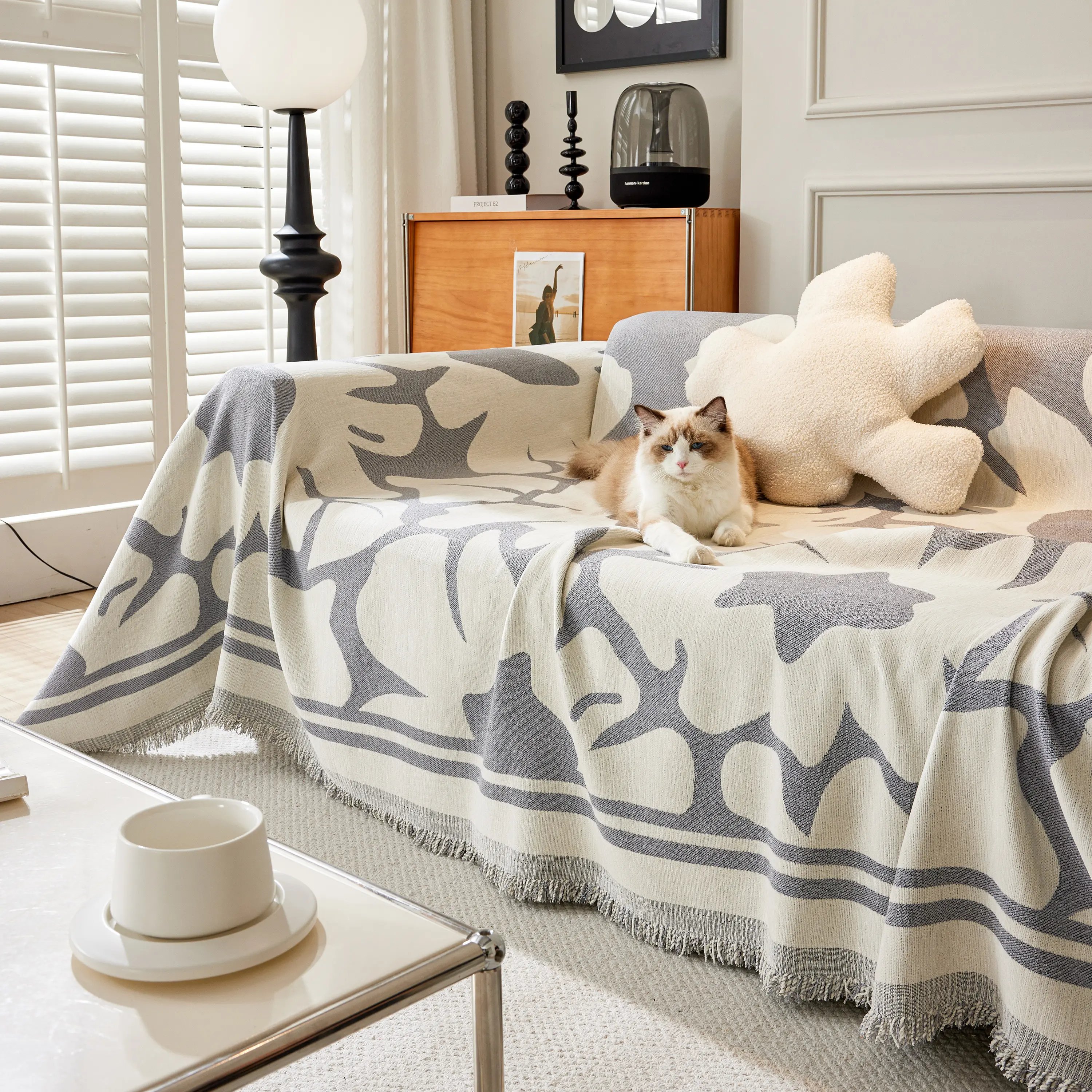Chenille Floral Soft Thick Reversible Blanket Covers for Couch, Couch Protector Blanket Cover Sofa - Image 107