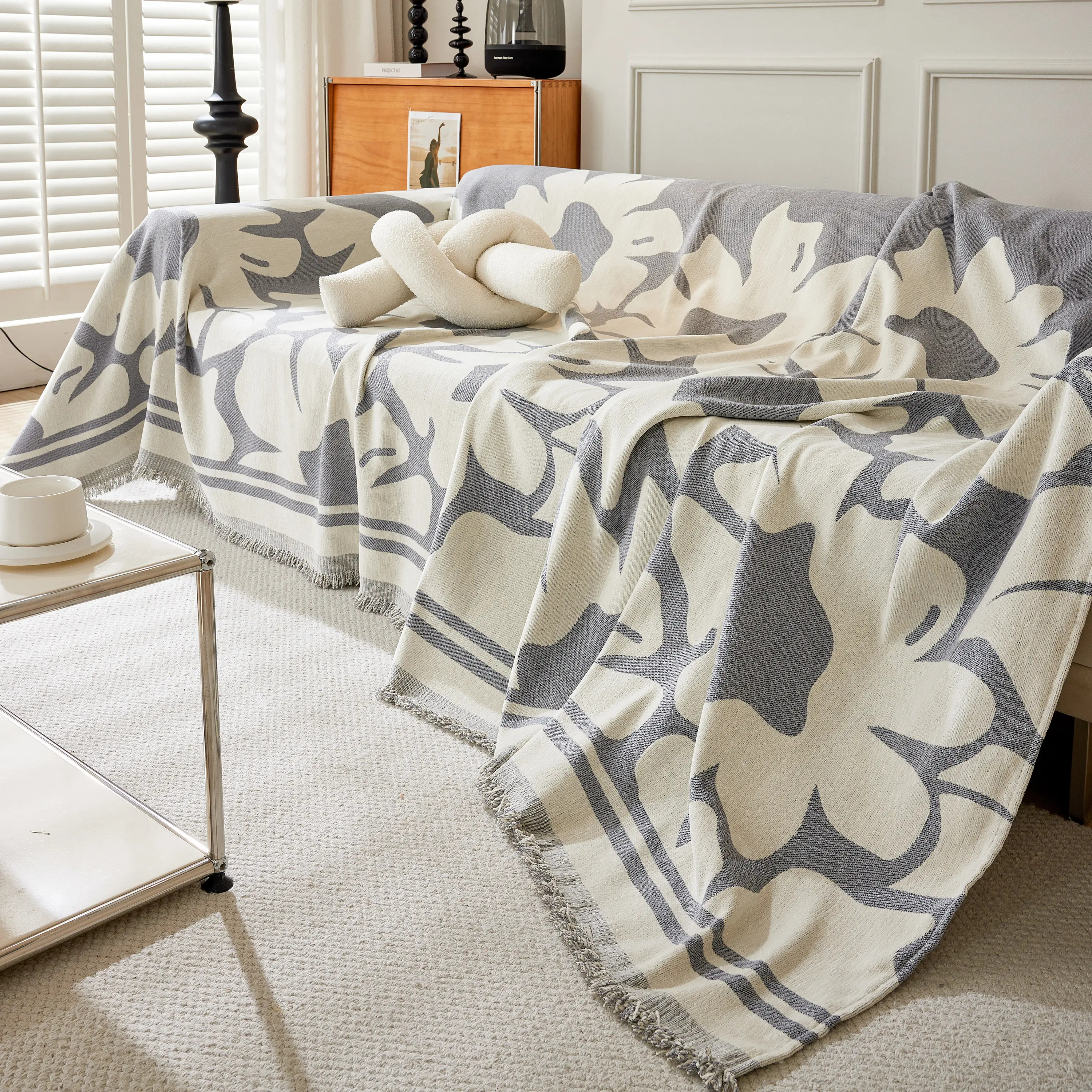 Chenille Floral Soft Thick Reversible Blanket Covers for Couch, Couch Protector Blanket Cover Sofa - Image 110