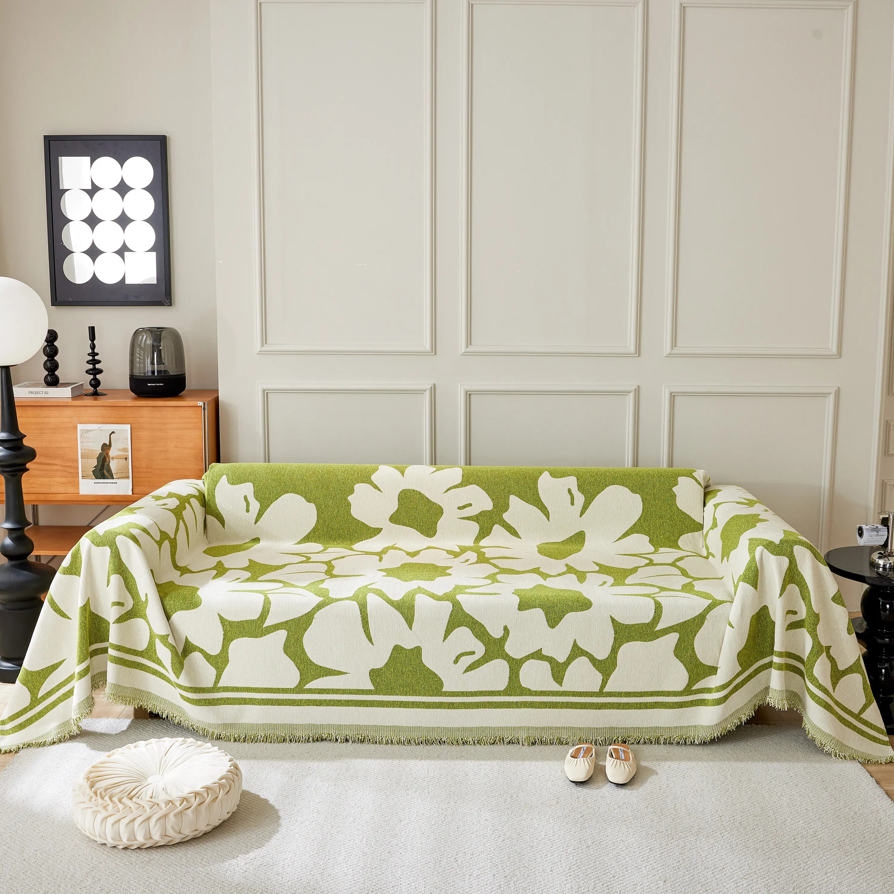 Chenille Floral Soft Thick Reversible Blanket Covers for Couch, Couch Protector Blanket Cover Sofa - Image 112