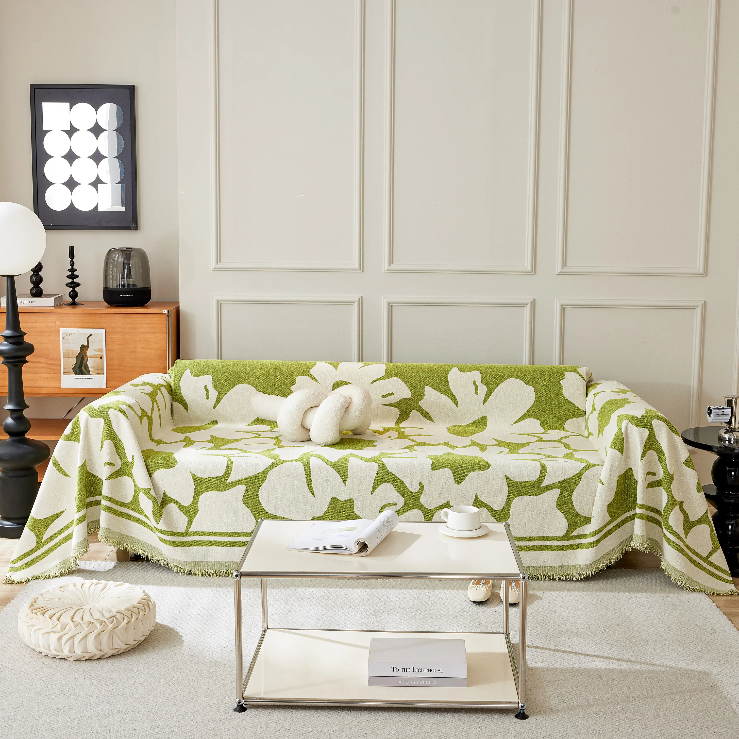 Chenille Floral Soft Thick Reversible Blanket Covers for Couch, Couch Protector Blanket Cover Sofa - Image 114