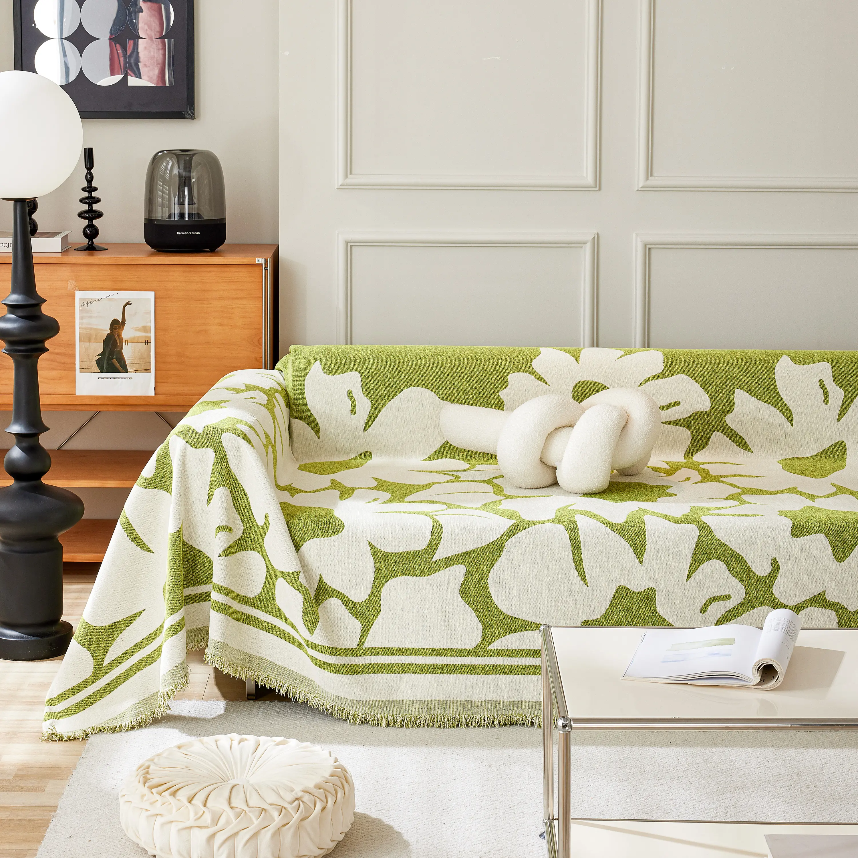 Chenille Floral Soft Thick Reversible Blanket Covers for Couch, Couch Protector Blanket Cover Sofa - Image 115