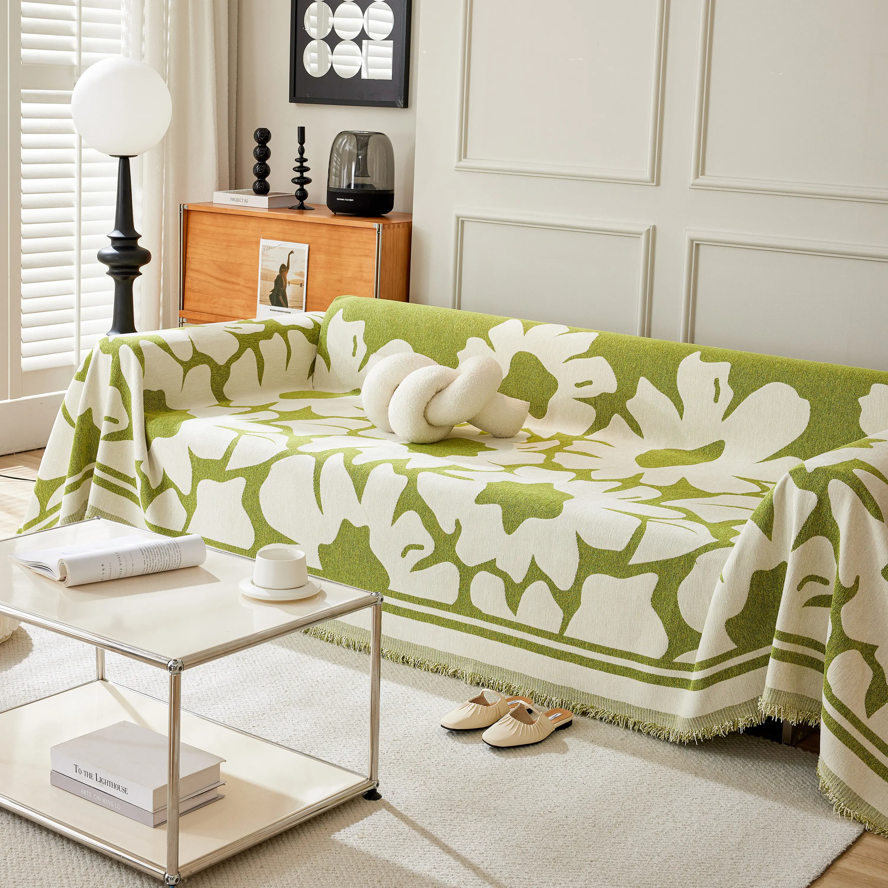 Chenille Floral Soft Thick Reversible Blanket Covers for Couch, Couch Protector Blanket Cover Sofa - Image 116