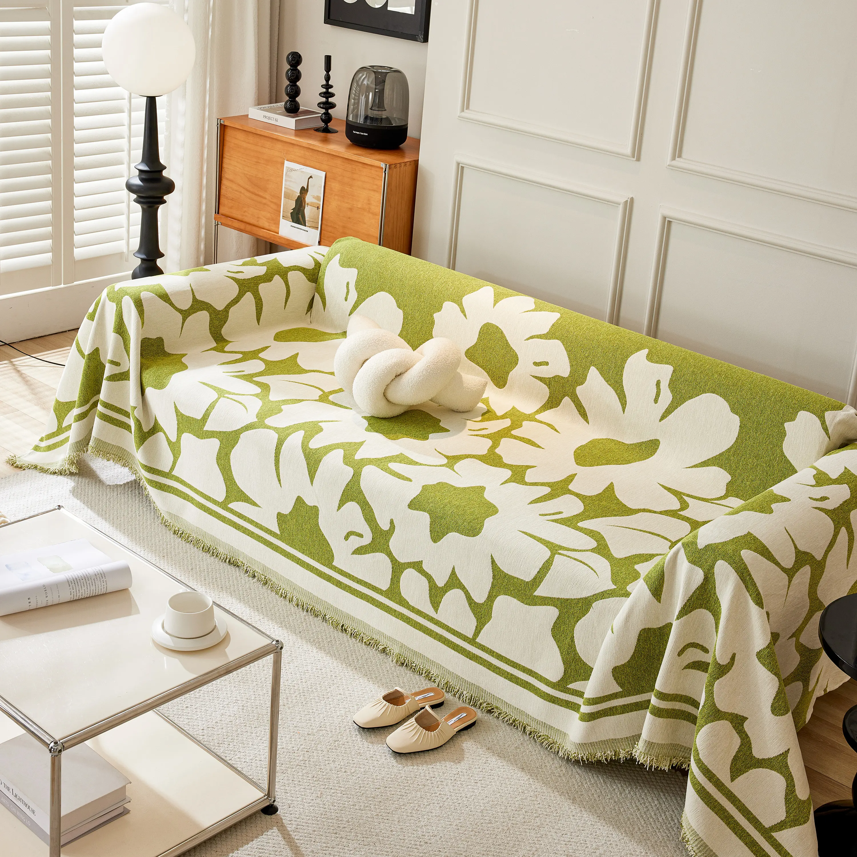 Chenille Floral Soft Thick Reversible Blanket Covers for Couch, Couch Protector Blanket Cover Sofa - Image 118