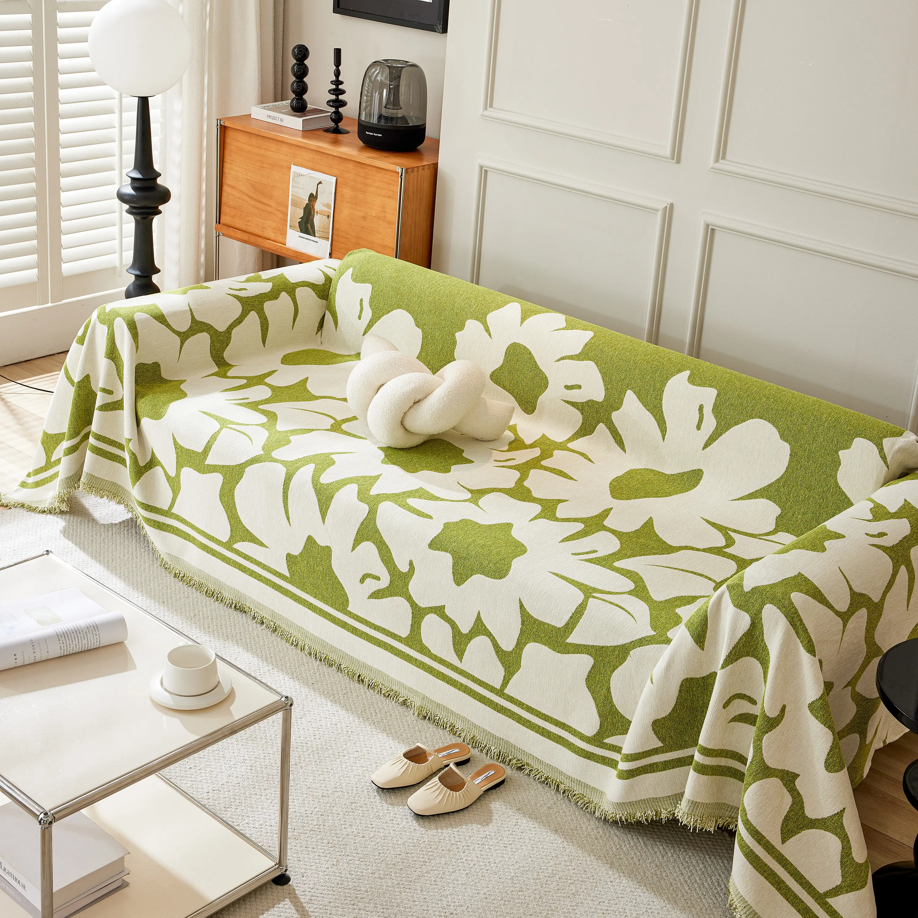 Chenille Floral Soft Thick Reversible Blanket Covers for Couch, Couch Protector Blanket Cover Sofa - Image 119