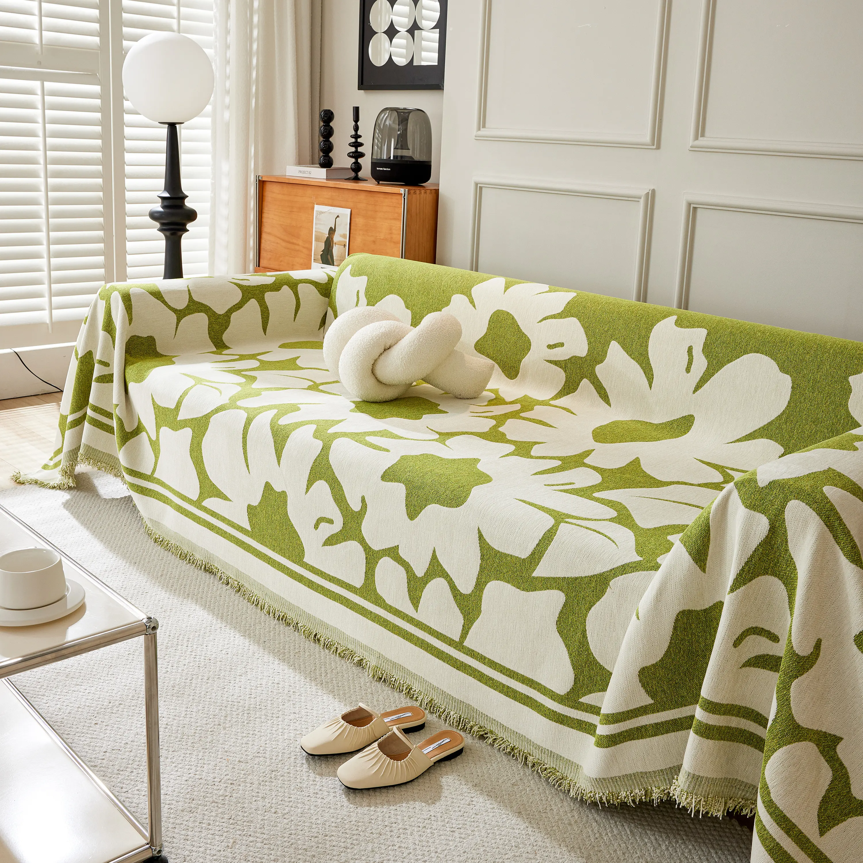 Chenille Floral Soft Thick Reversible Blanket Covers for Couch, Couch Protector Blanket Cover Sofa - Image 122