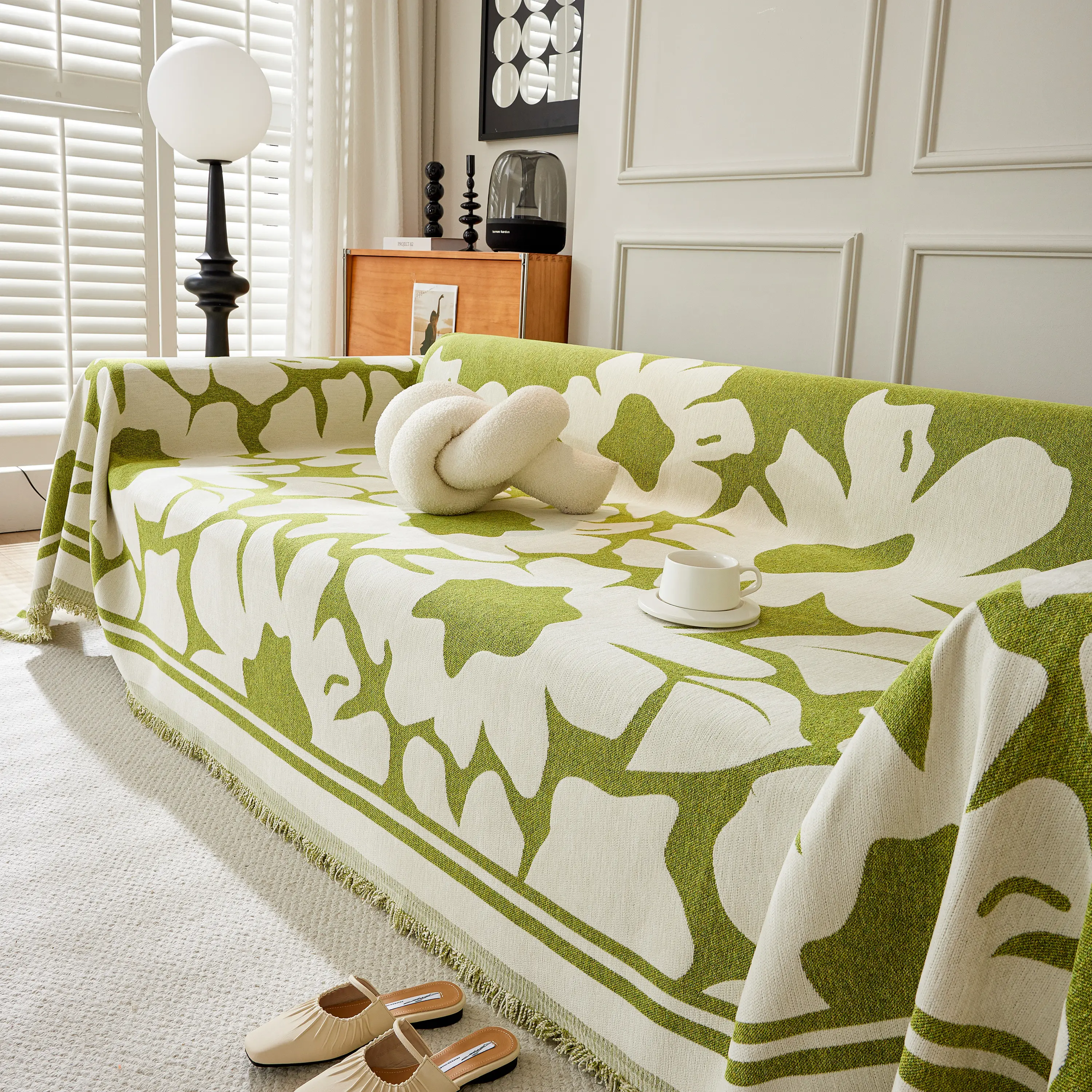 Chenille Floral Soft Thick Reversible Blanket Covers for Couch, Couch Protector Blanket Cover Sofa - Image 124