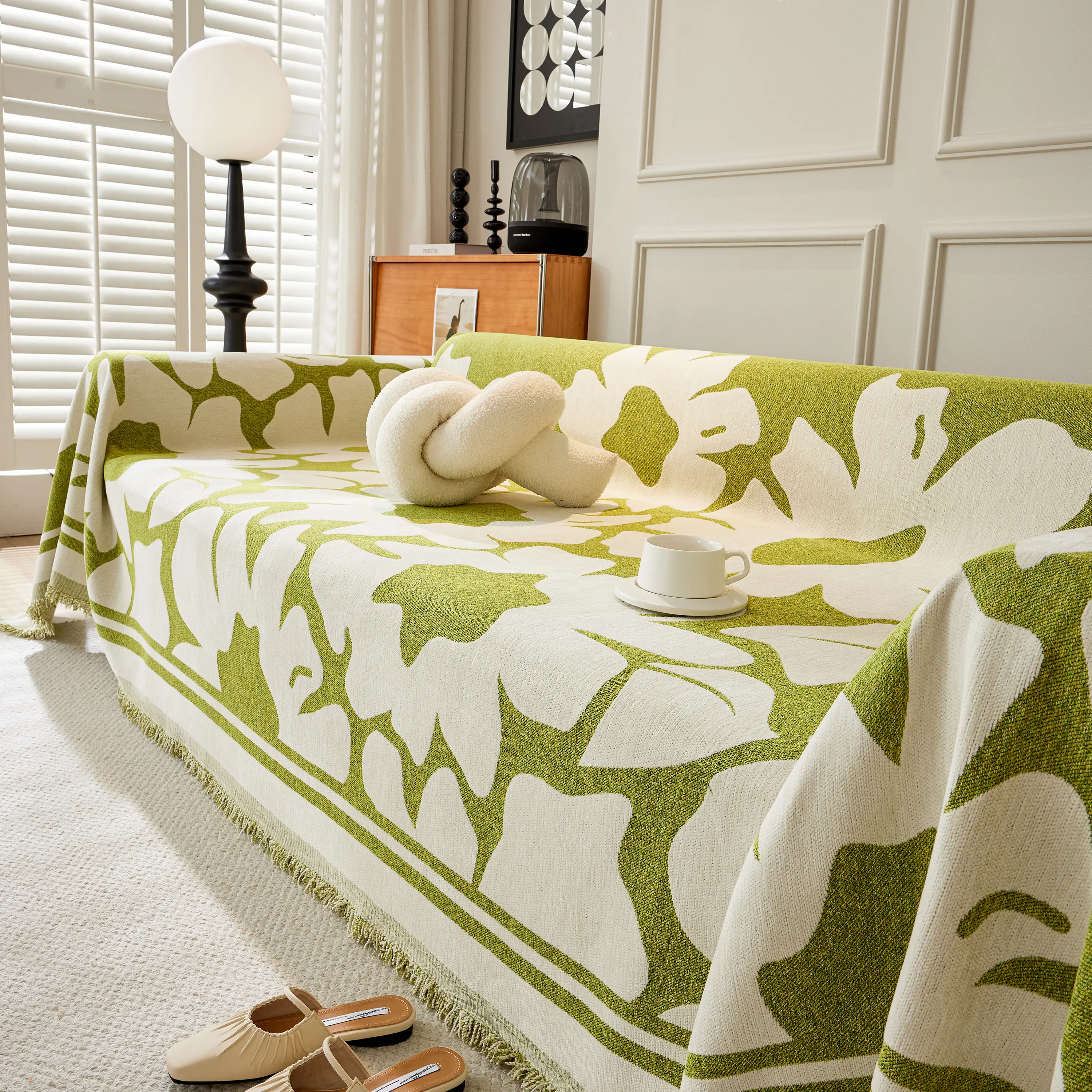 Chenille Floral Soft Thick Reversible Blanket Covers for Couch, Couch Protector Blanket Cover Sofa - Image 125