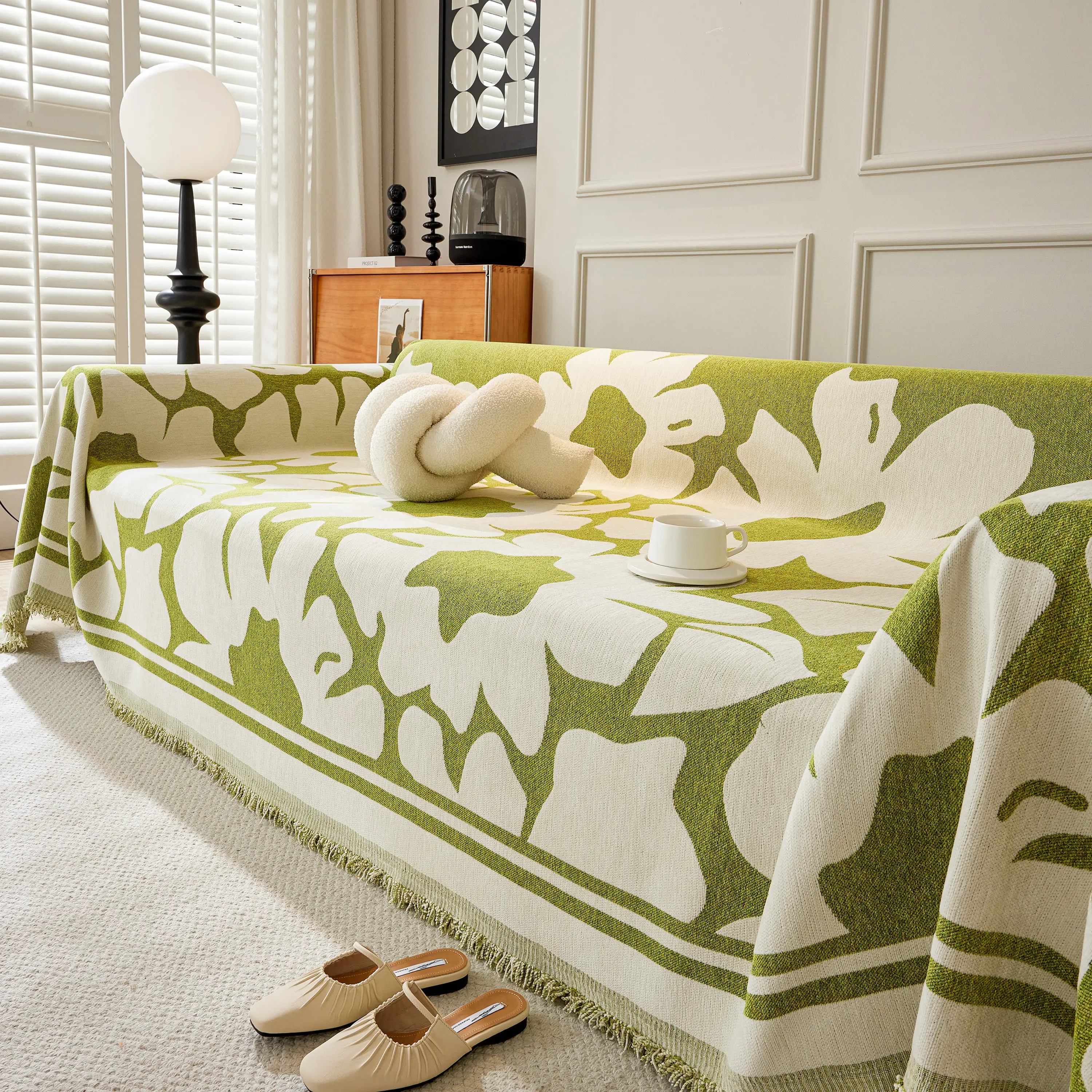 Chenille Floral Soft Thick Reversible Blanket Covers for Couch, Couch Protector Blanket Cover Sofa - Image 126