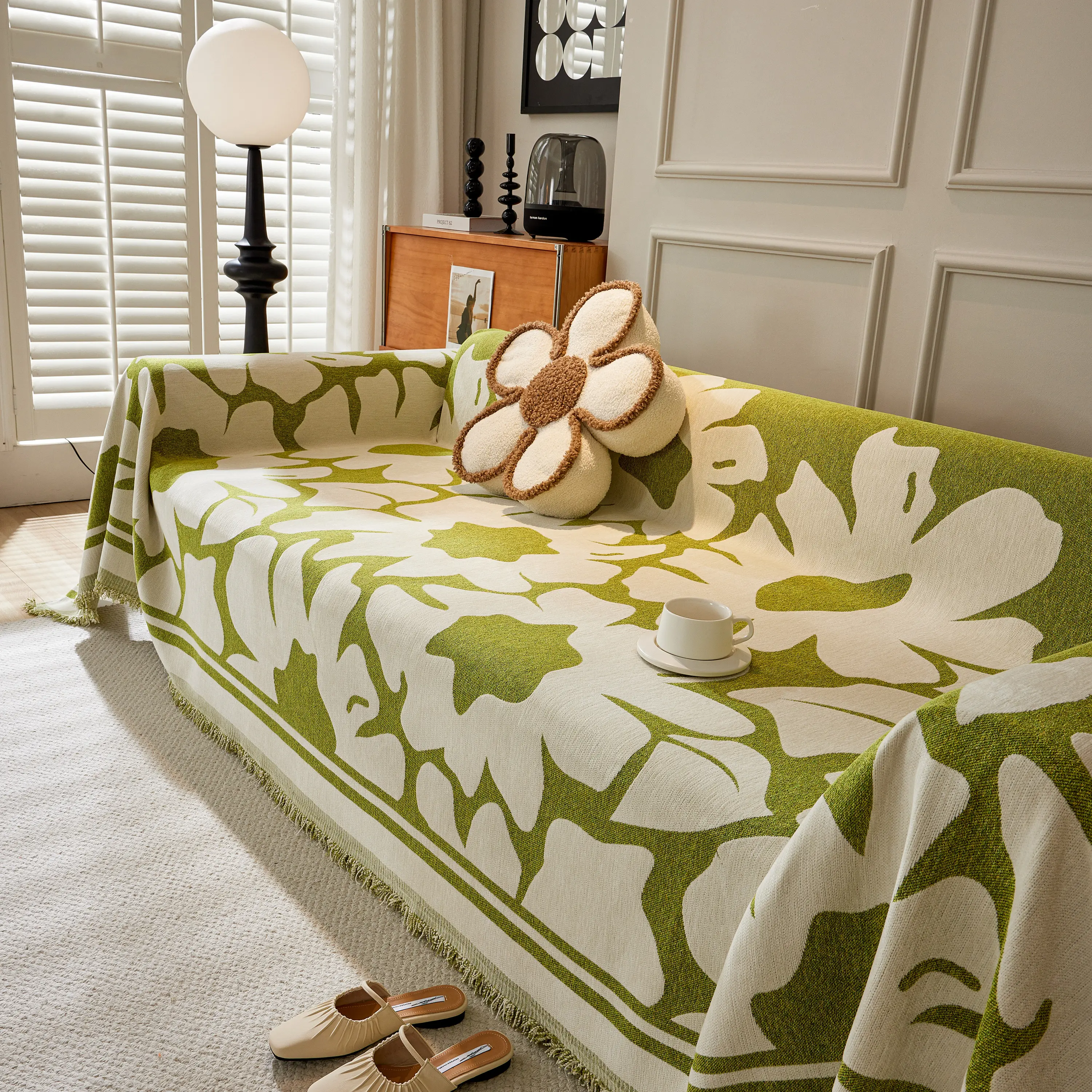 Chenille Floral Soft Thick Reversible Blanket Covers for Couch, Couch Protector Blanket Cover Sofa - Image 127