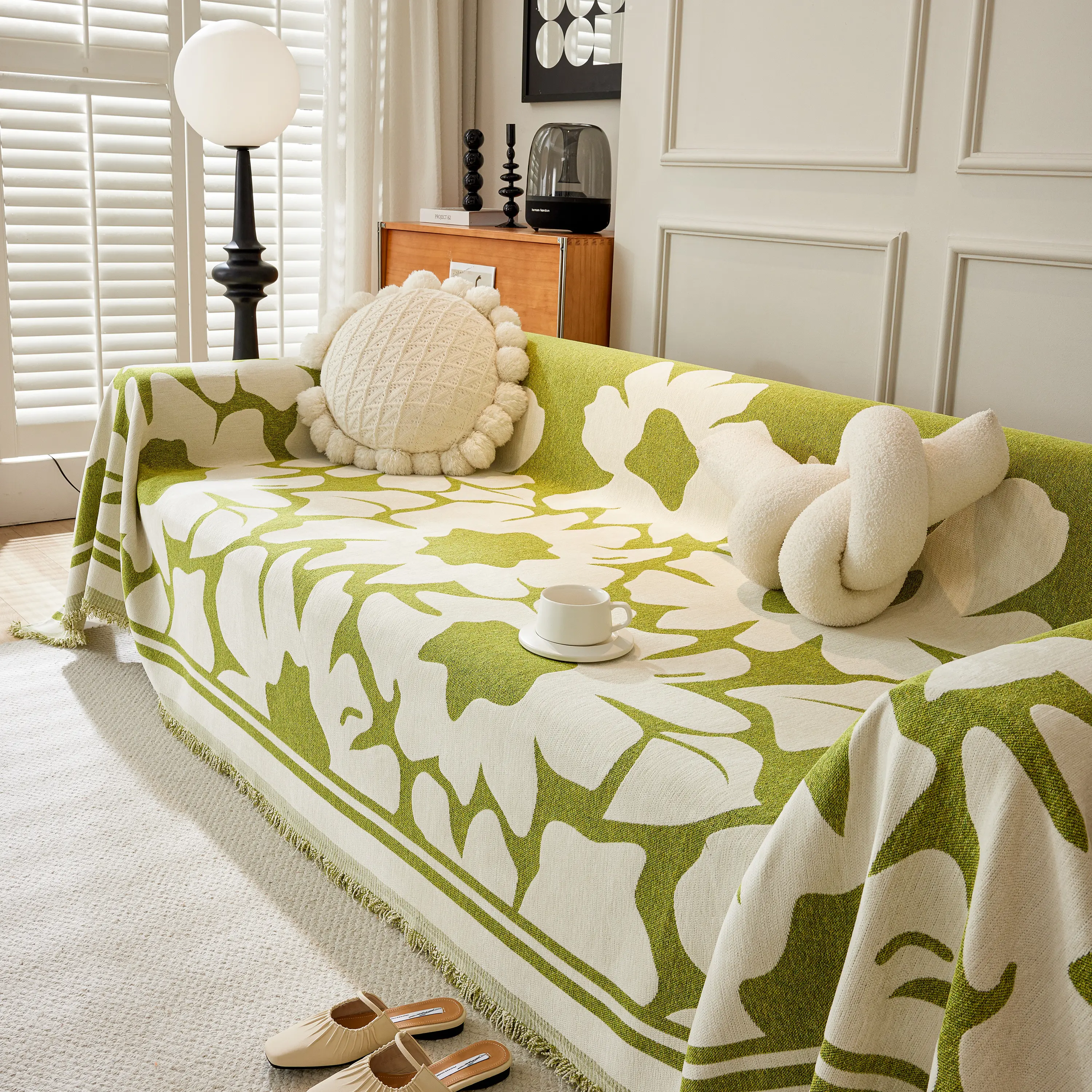 Chenille Floral Soft Thick Reversible Blanket Covers for Couch, Couch Protector Blanket Cover Sofa - Image 129