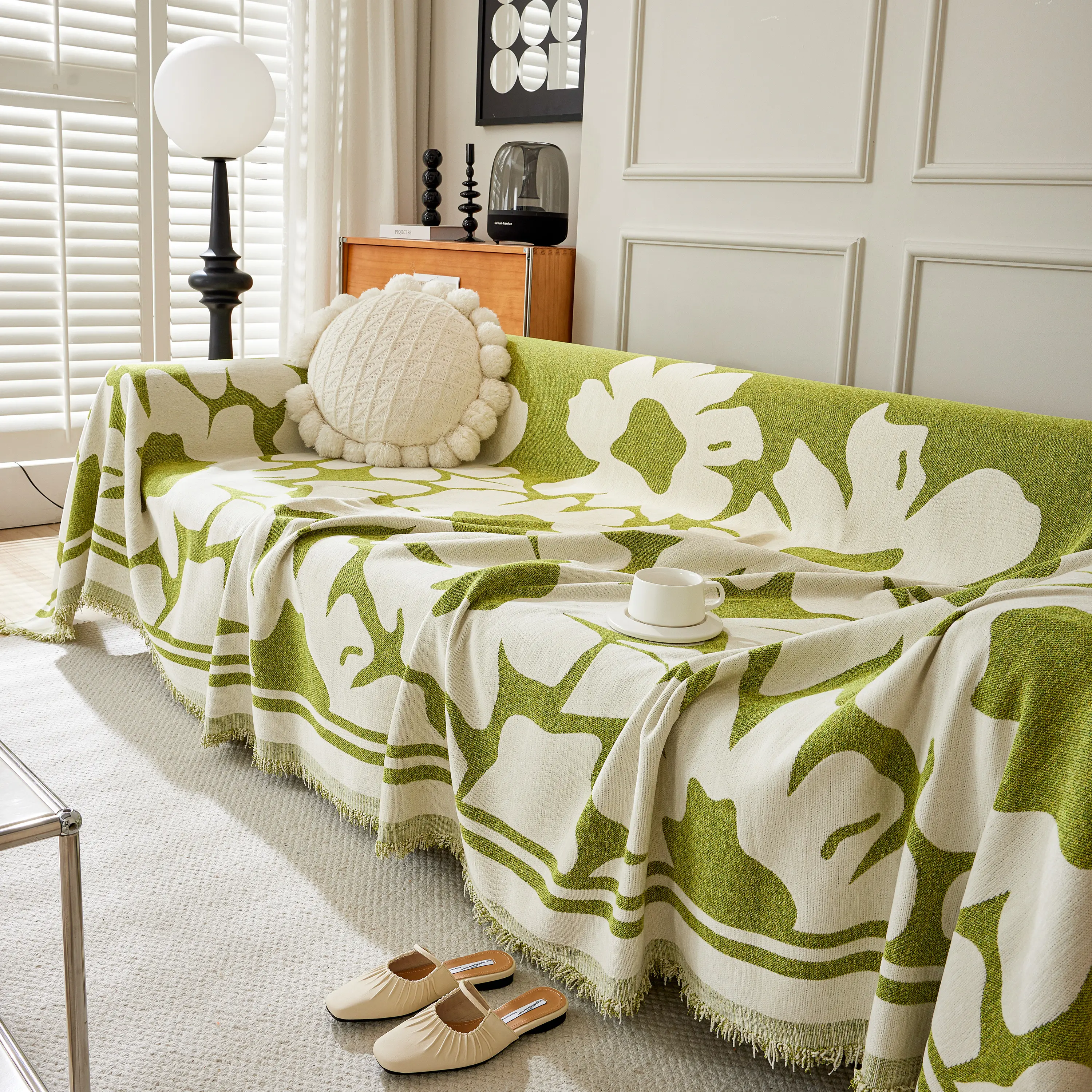 Chenille Floral Soft Thick Reversible Blanket Covers for Couch, Couch Protector Blanket Cover Sofa - Image 133