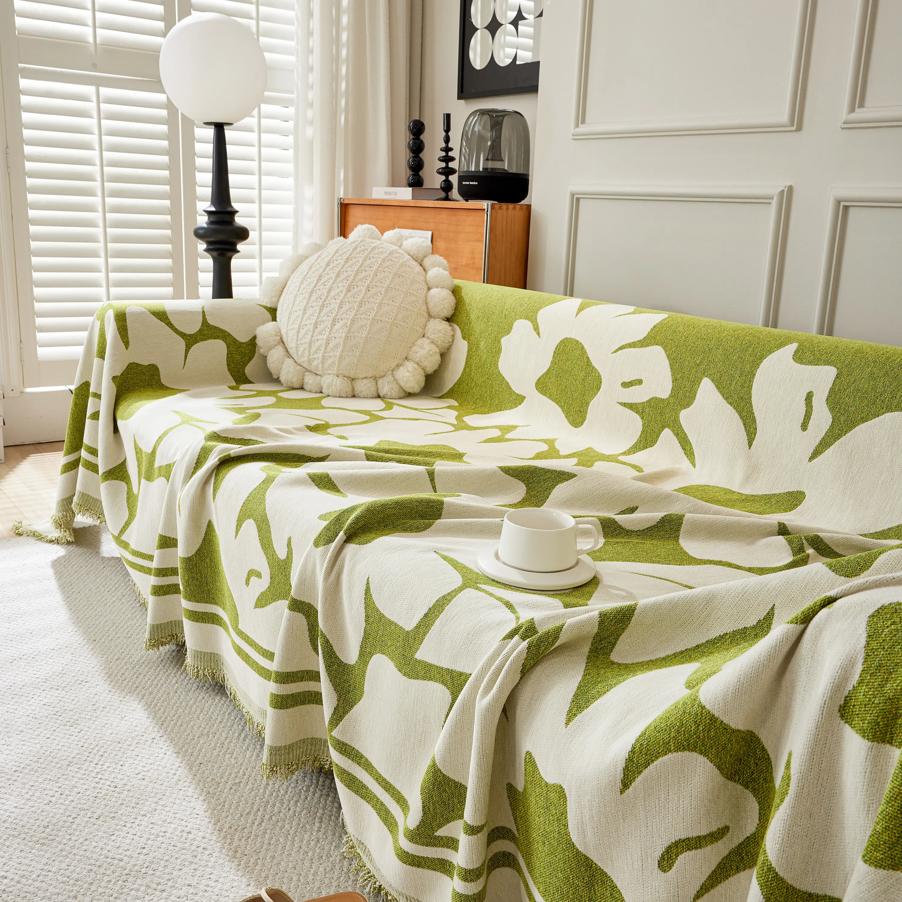Chenille Floral Soft Thick Reversible Blanket Covers for Couch, Couch Protector Blanket Cover Sofa - Image 134