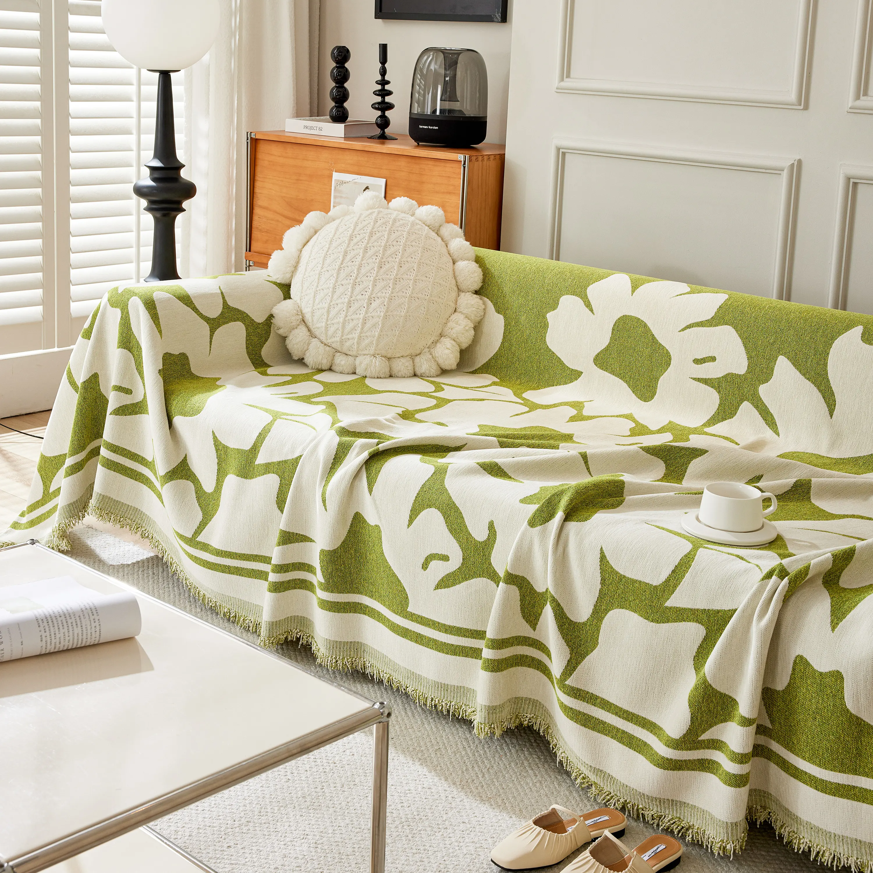 Chenille Floral Soft Thick Reversible Blanket Covers for Couch, Couch Protector Blanket Cover Sofa - Image 135