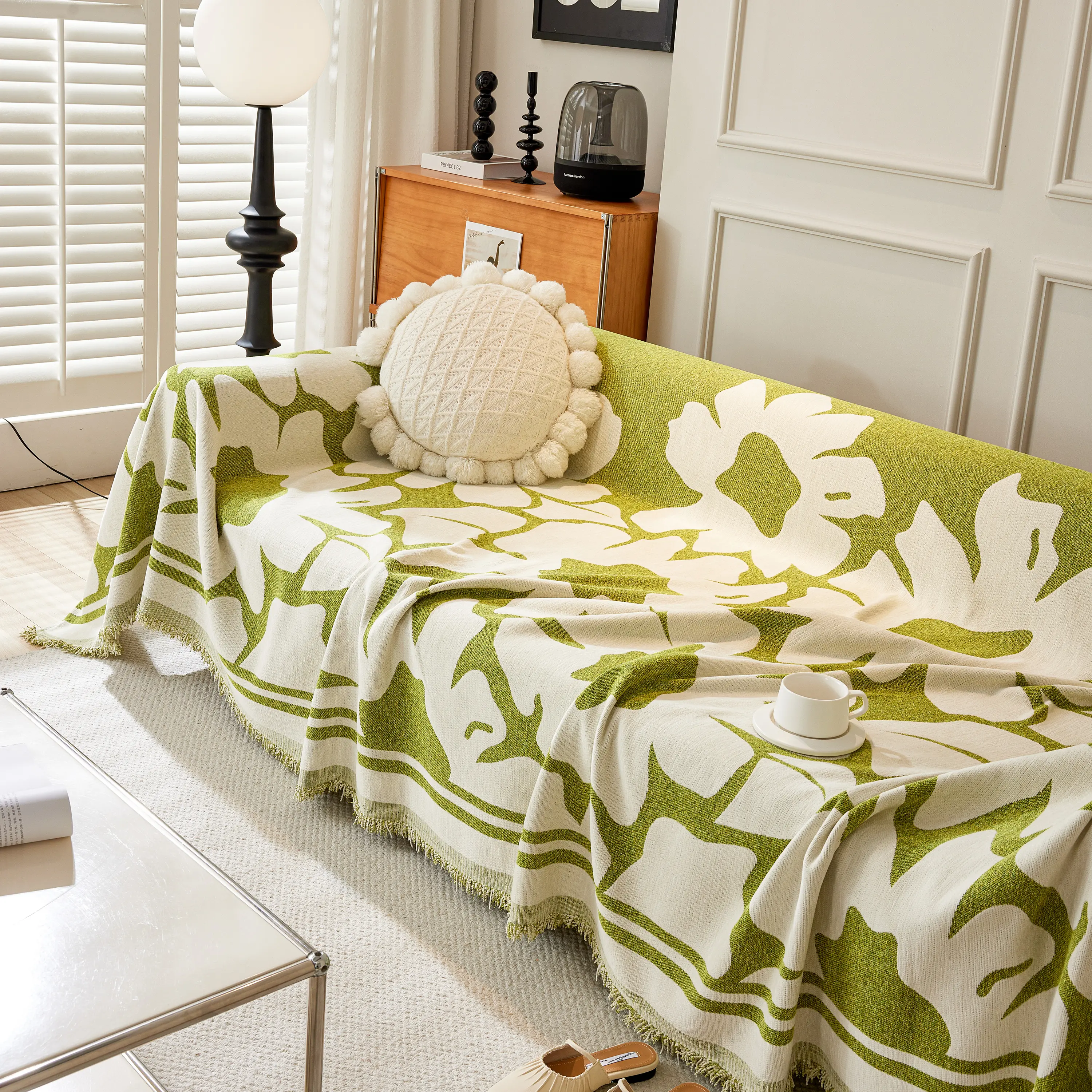 Chenille Floral Soft Thick Reversible Blanket Covers for Couch, Couch Protector Blanket Cover Sofa - Image 136