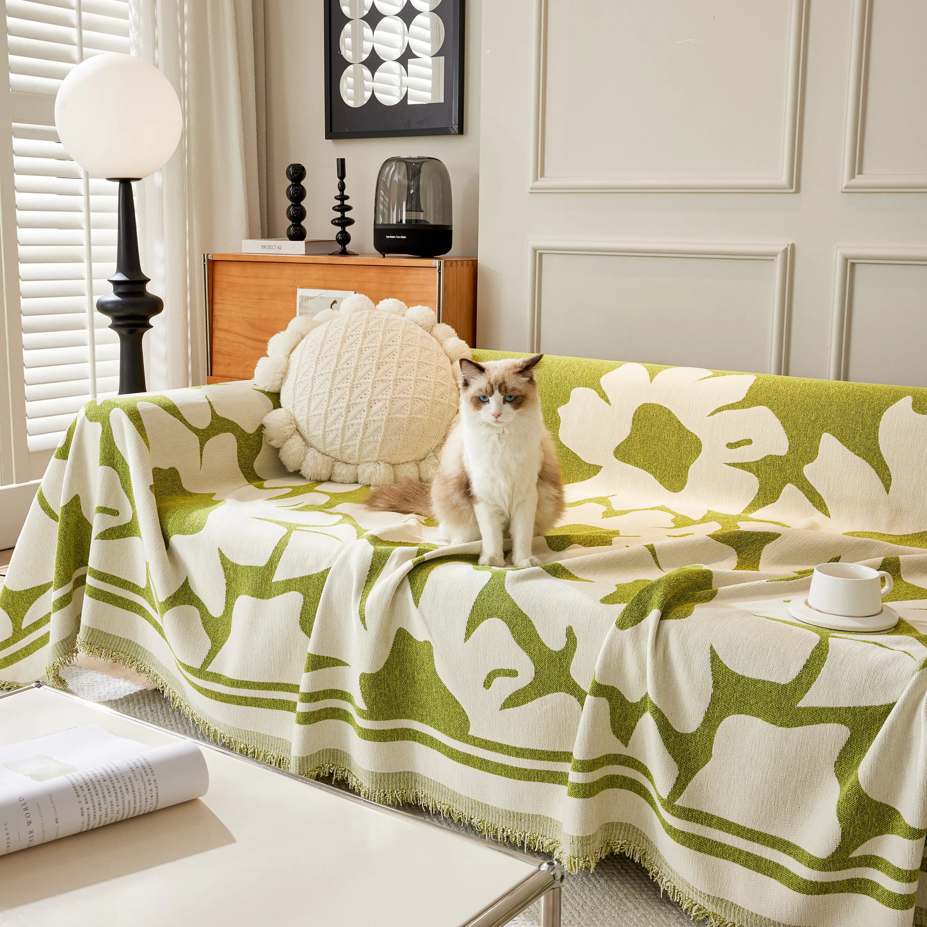 Chenille Floral Soft Thick Reversible Blanket Covers for Couch, Couch Protector Blanket Cover Sofa - Image 142