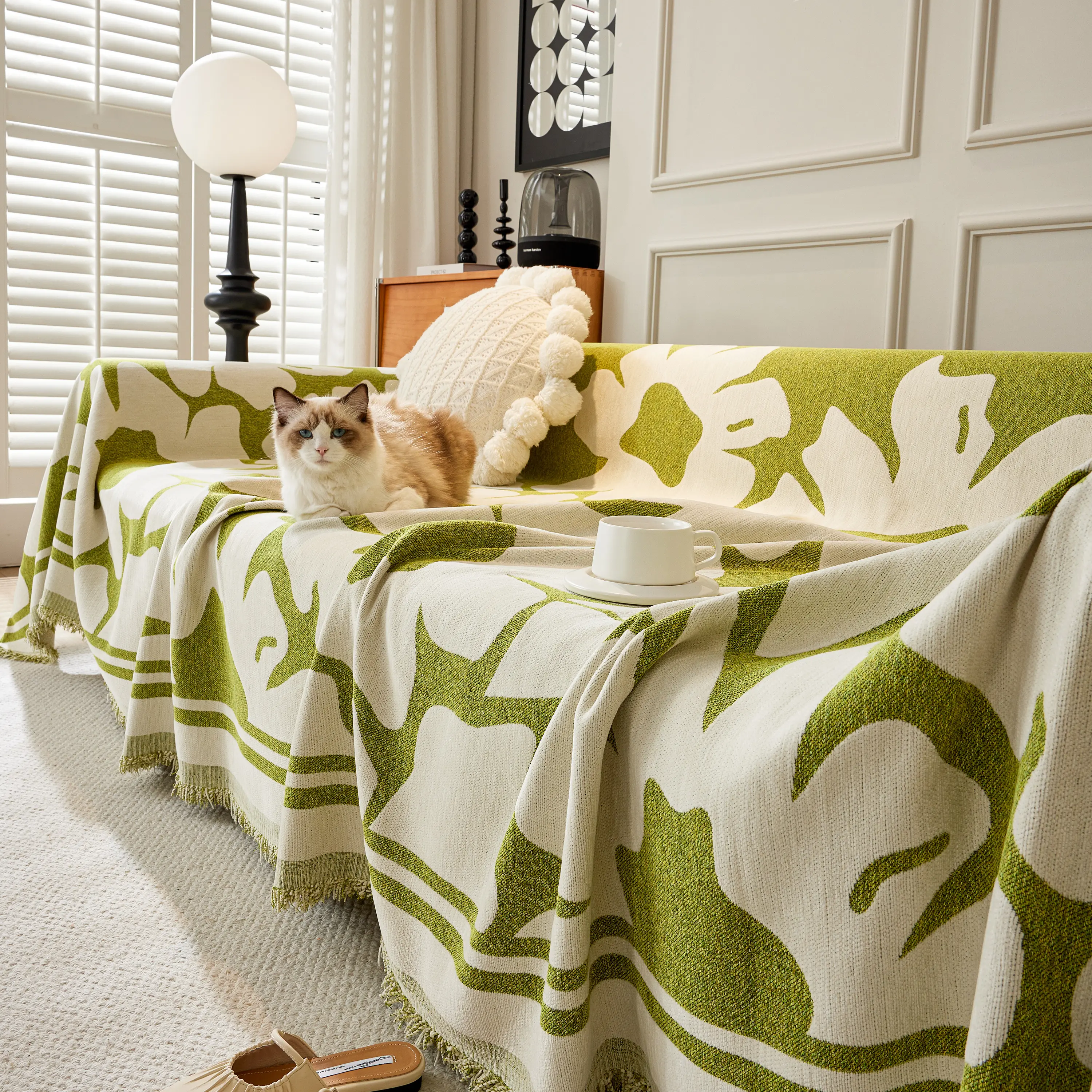 Chenille Floral Soft Thick Reversible Blanket Covers for Couch, Couch Protector Blanket Cover Sofa - Image 147