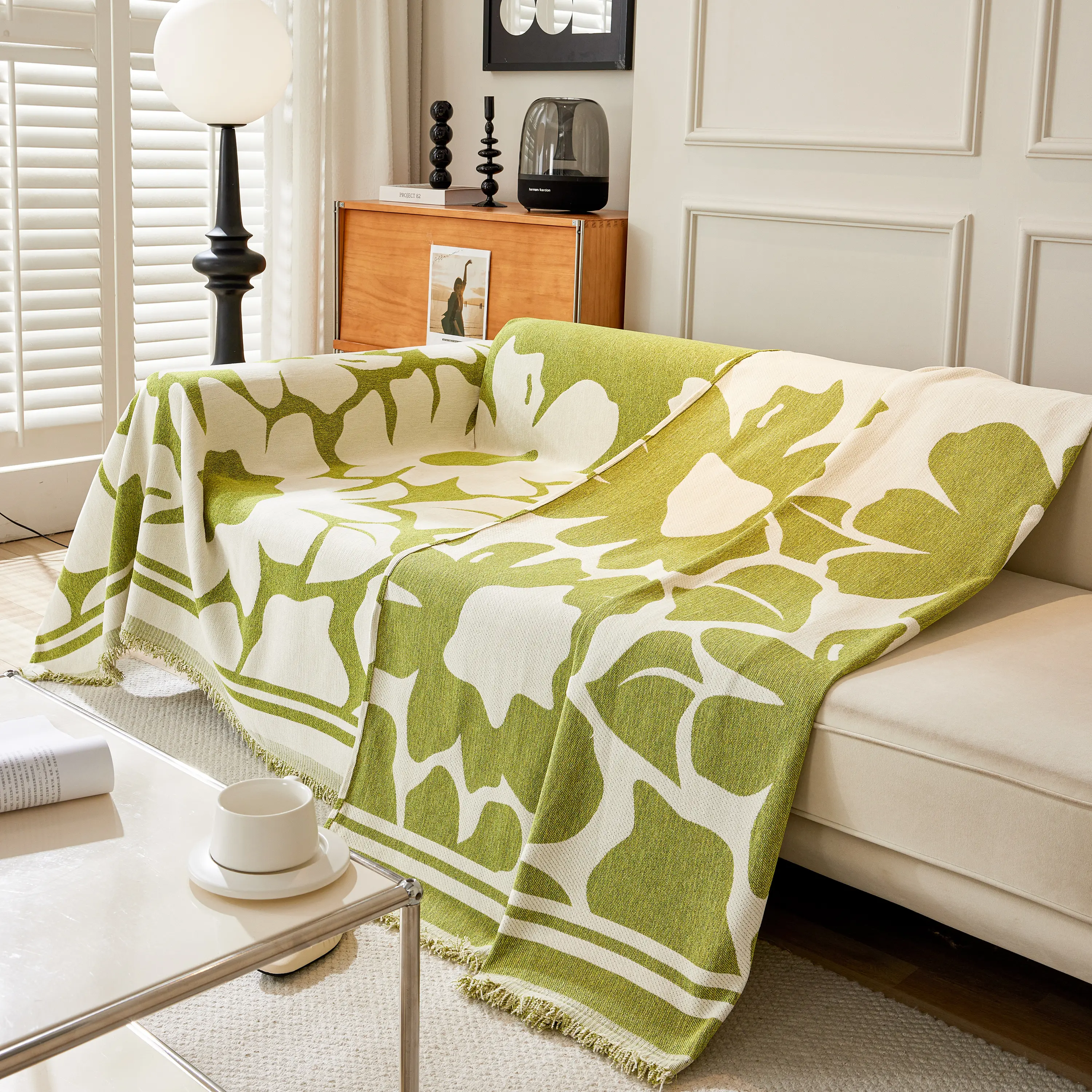 Chenille Floral Soft Thick Reversible Blanket Covers for Couch, Couch Protector Blanket Cover Sofa - Image 150