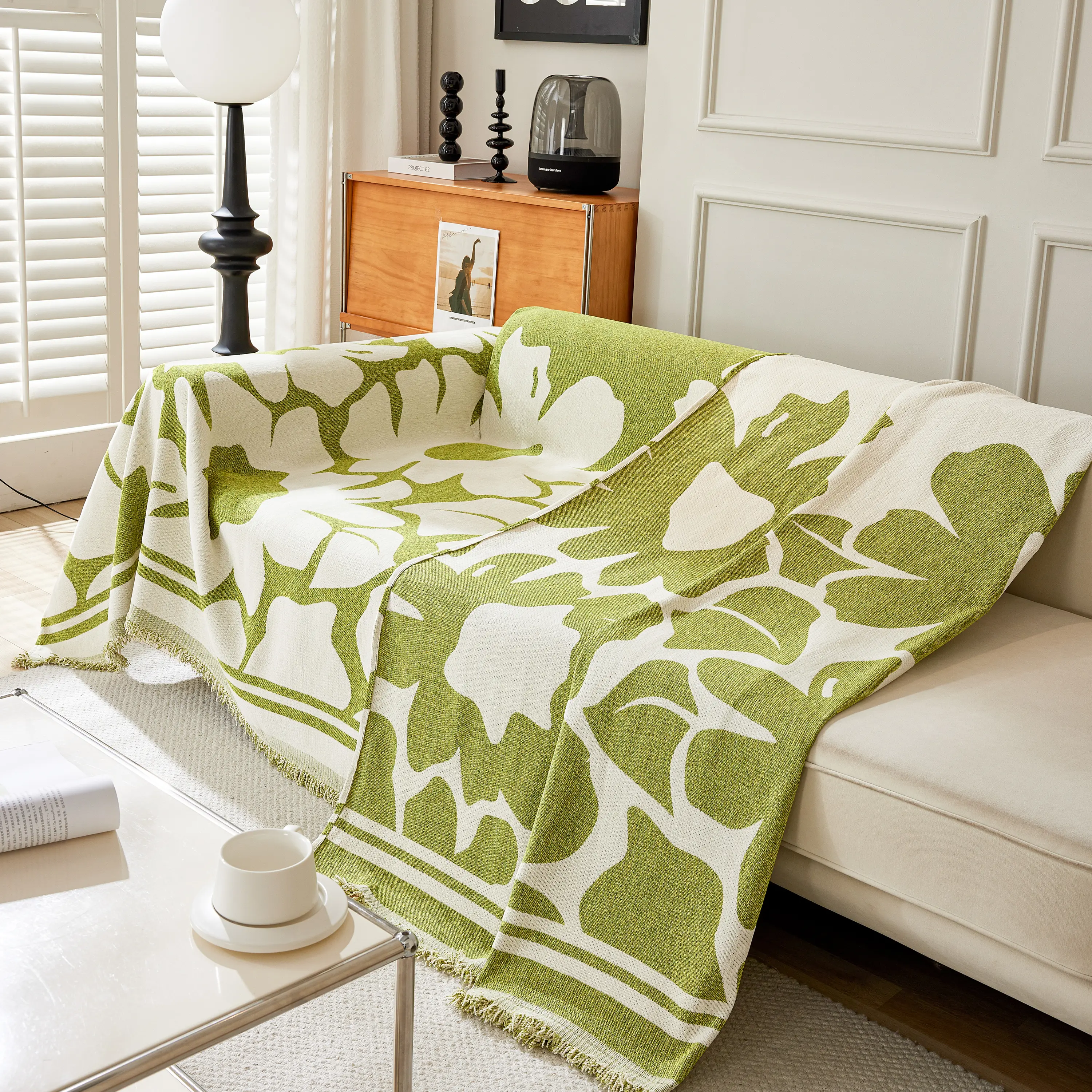 Chenille Floral Soft Thick Reversible Blanket Covers for Couch, Couch Protector Blanket Cover Sofa - Image 152
