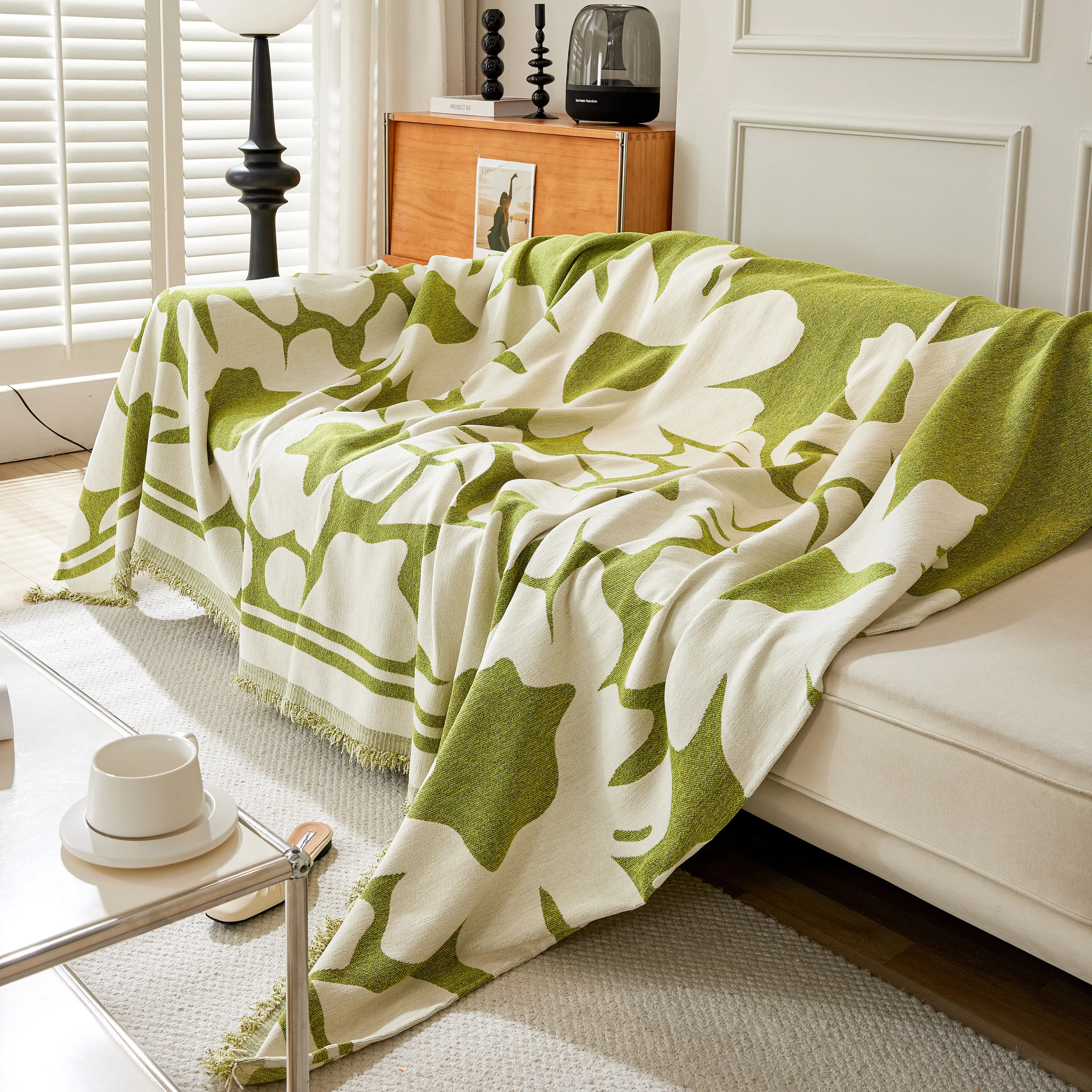 Chenille Floral Soft Thick Reversible Blanket Covers for Couch, Couch Protector Blanket Cover Sofa - Image 153