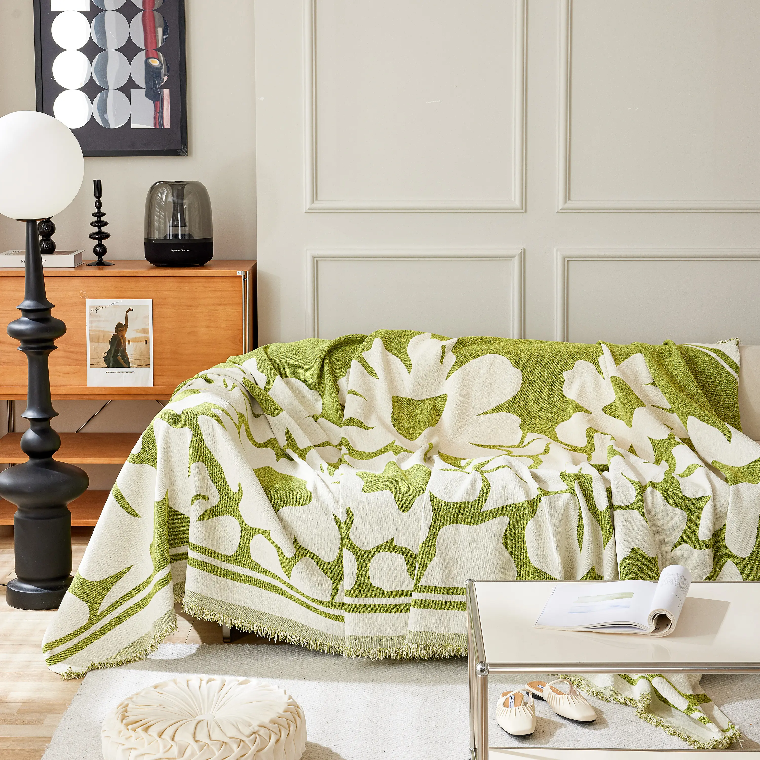Chenille Floral Soft Thick Reversible Blanket Covers for Couch, Couch Protector Blanket Cover Sofa - Image 154