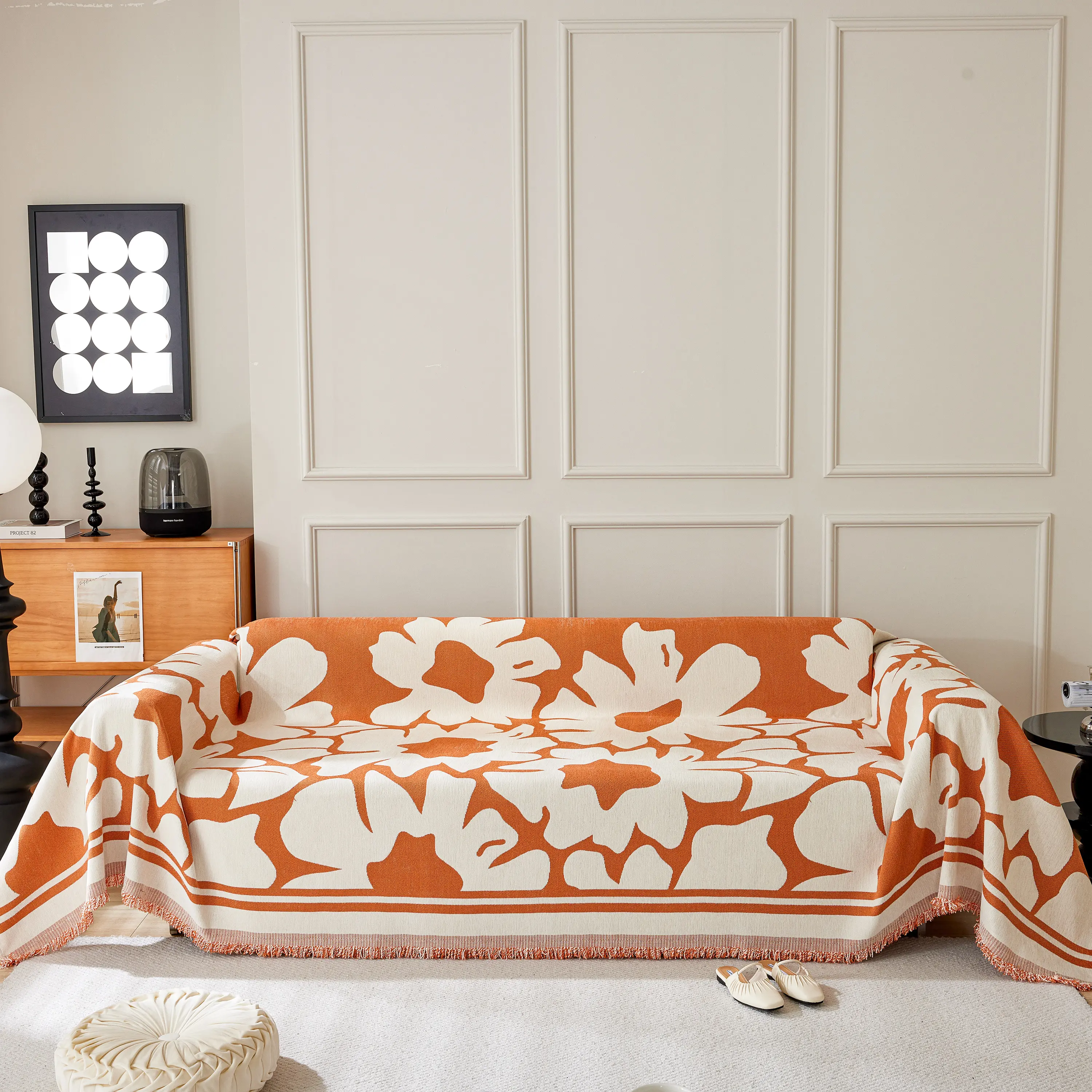 Chenille Floral Soft Thick Reversible Blanket Covers for Couch, Couch Protector Blanket Cover Sofa - Image 159