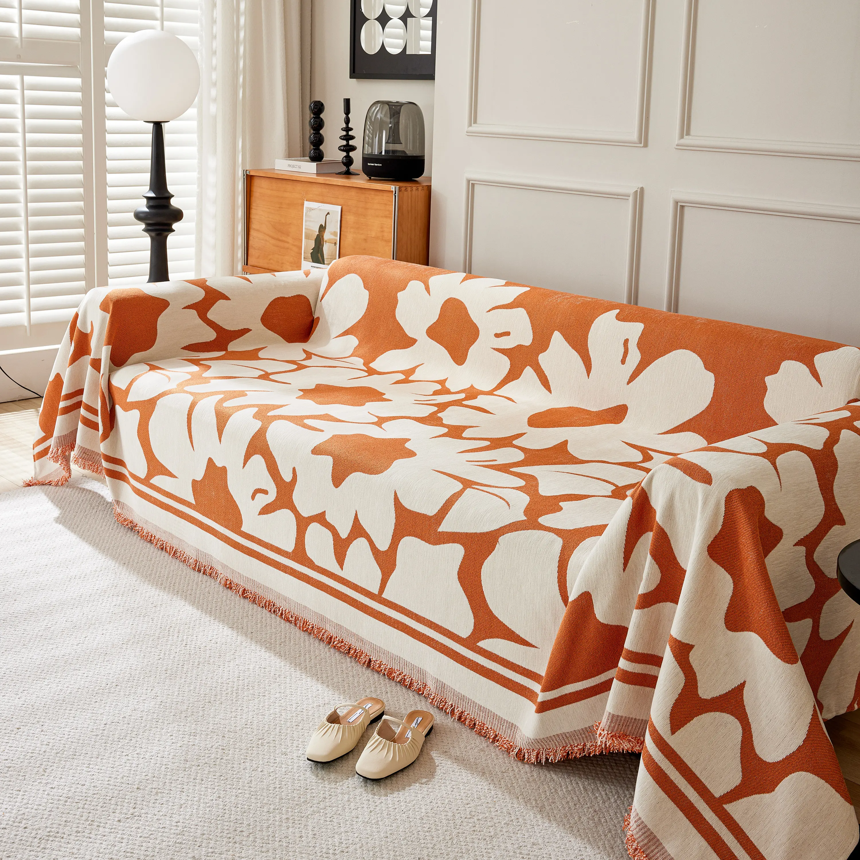 Chenille Floral Soft Thick Reversible Blanket Covers for Couch, Couch Protector Blanket Cover Sofa - Image 160