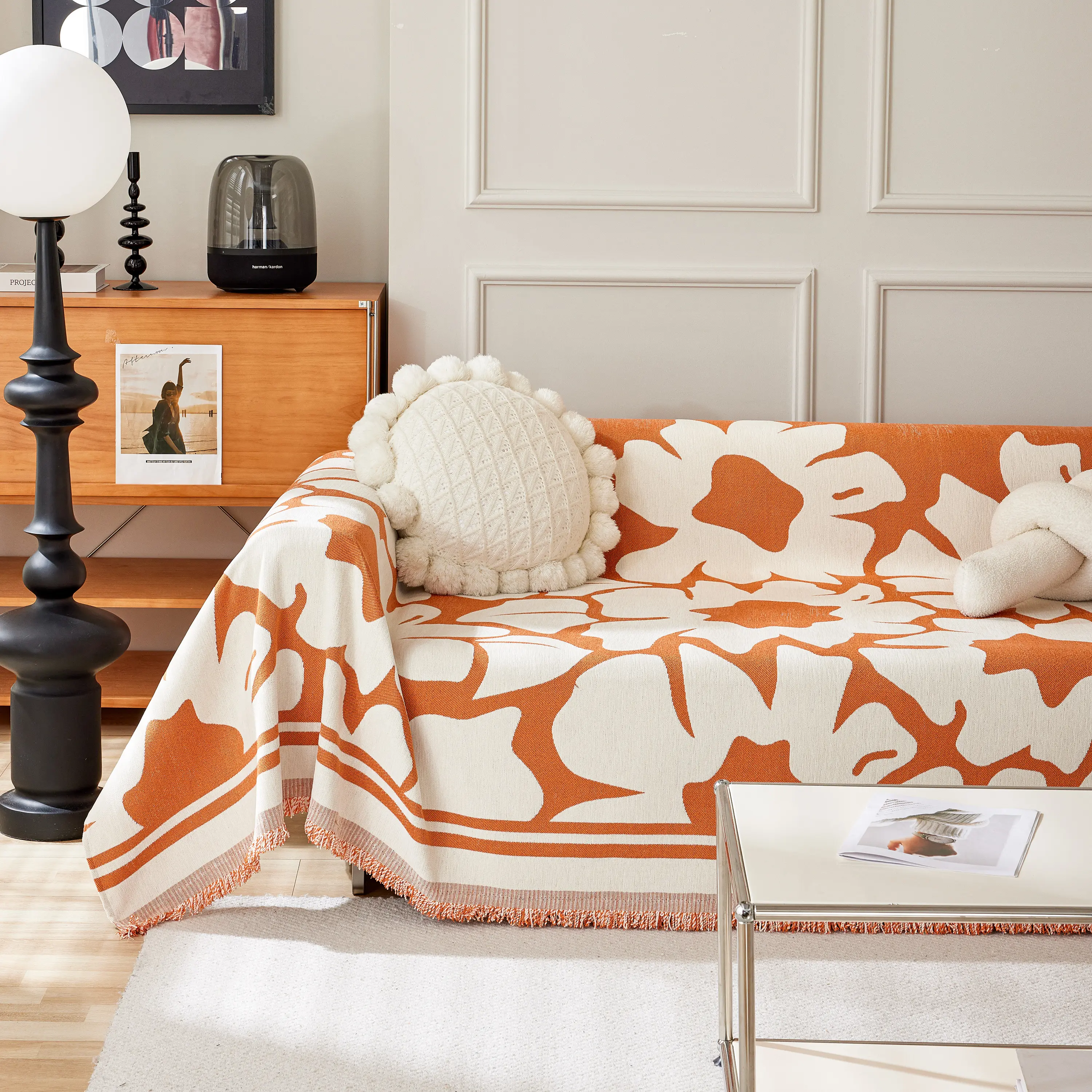 Chenille Floral Soft Thick Reversible Blanket Covers for Couch, Couch Protector Blanket Cover Sofa - Image 162