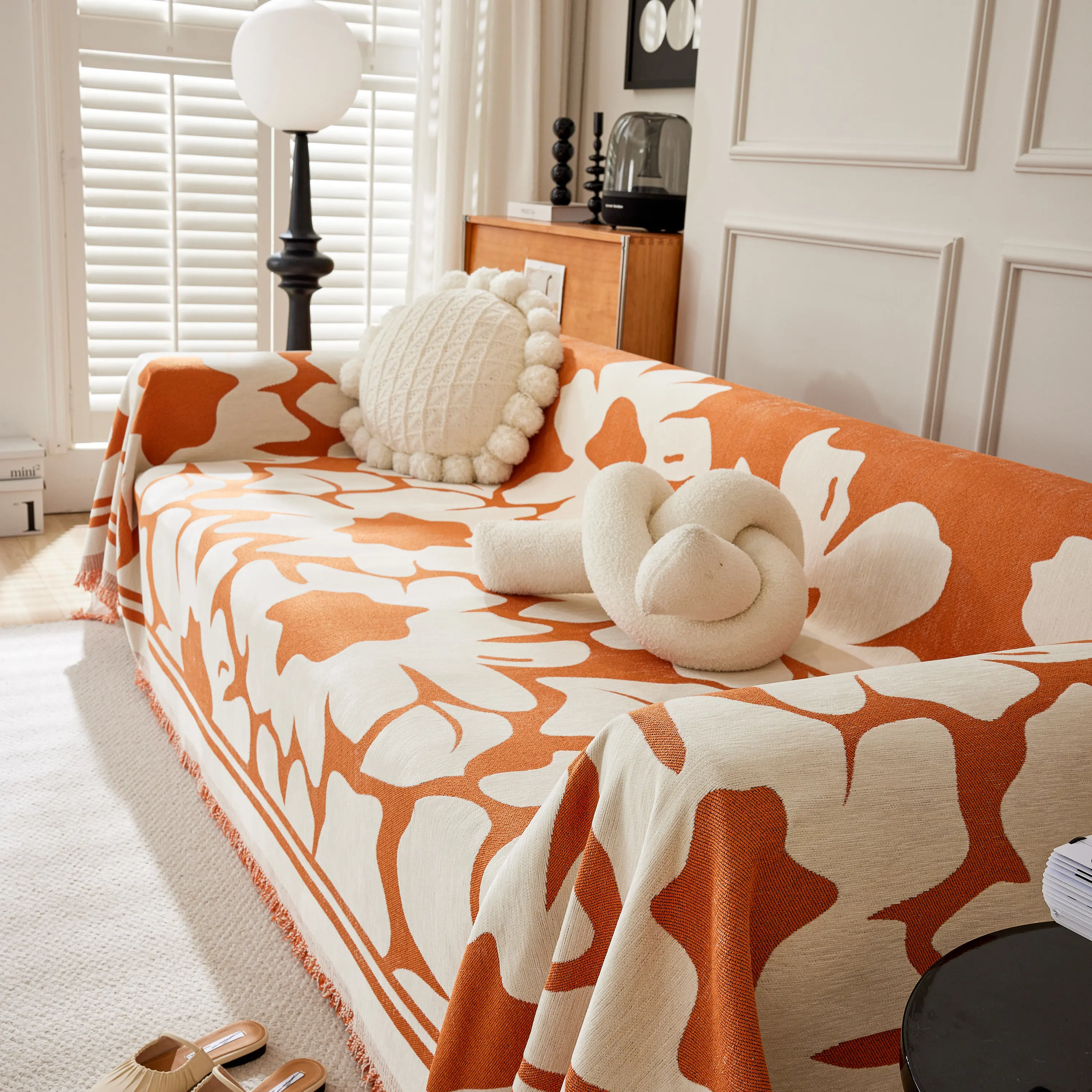 Chenille Floral Soft Thick Reversible Blanket Covers for Couch, Couch Protector Blanket Cover Sofa - Image 169