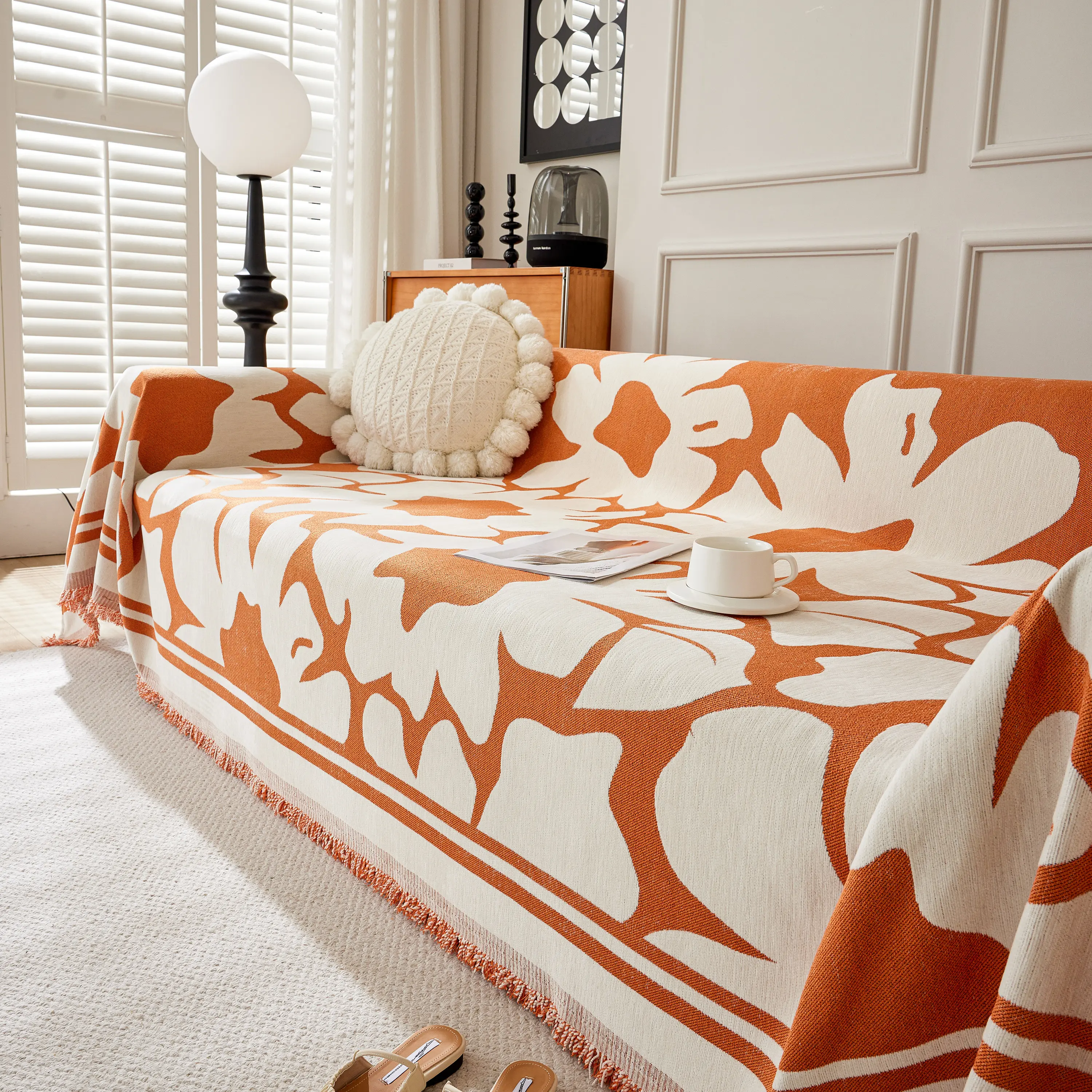 Chenille Floral Soft Thick Reversible Blanket Covers for Couch, Couch Protector Blanket Cover Sofa - Image 170