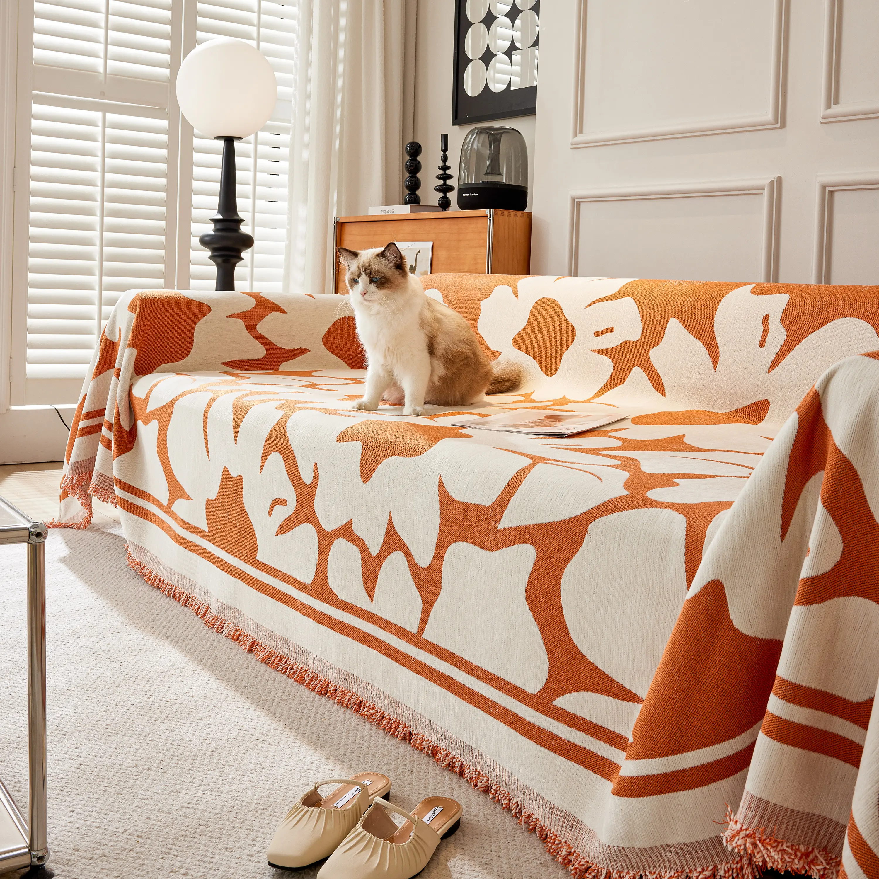 Chenille Floral Soft Thick Reversible Blanket Covers for Couch, Couch Protector Blanket Cover Sofa - Image 173