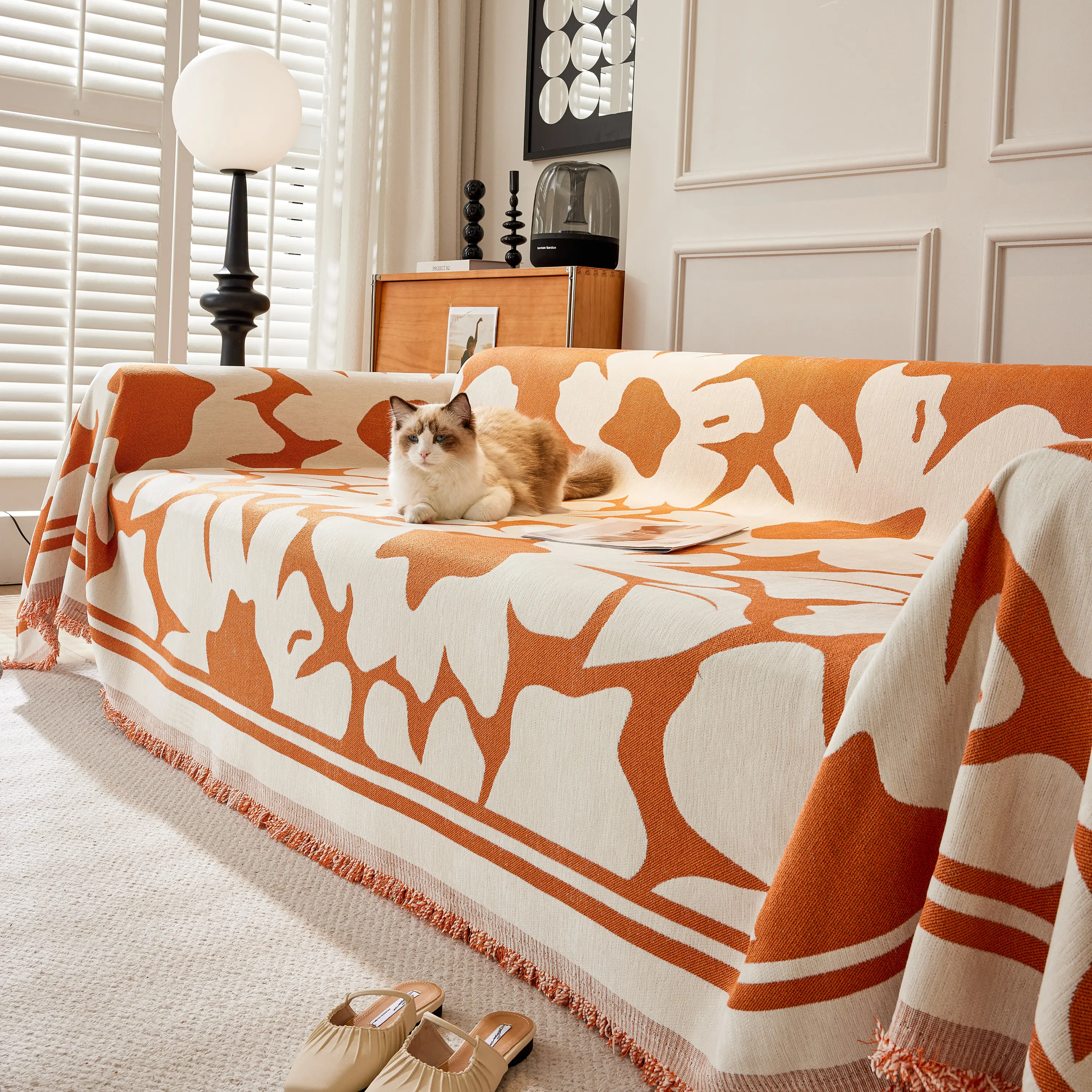 Chenille Floral Soft Thick Reversible Blanket Covers for Couch, Couch Protector Blanket Cover Sofa - Image 175