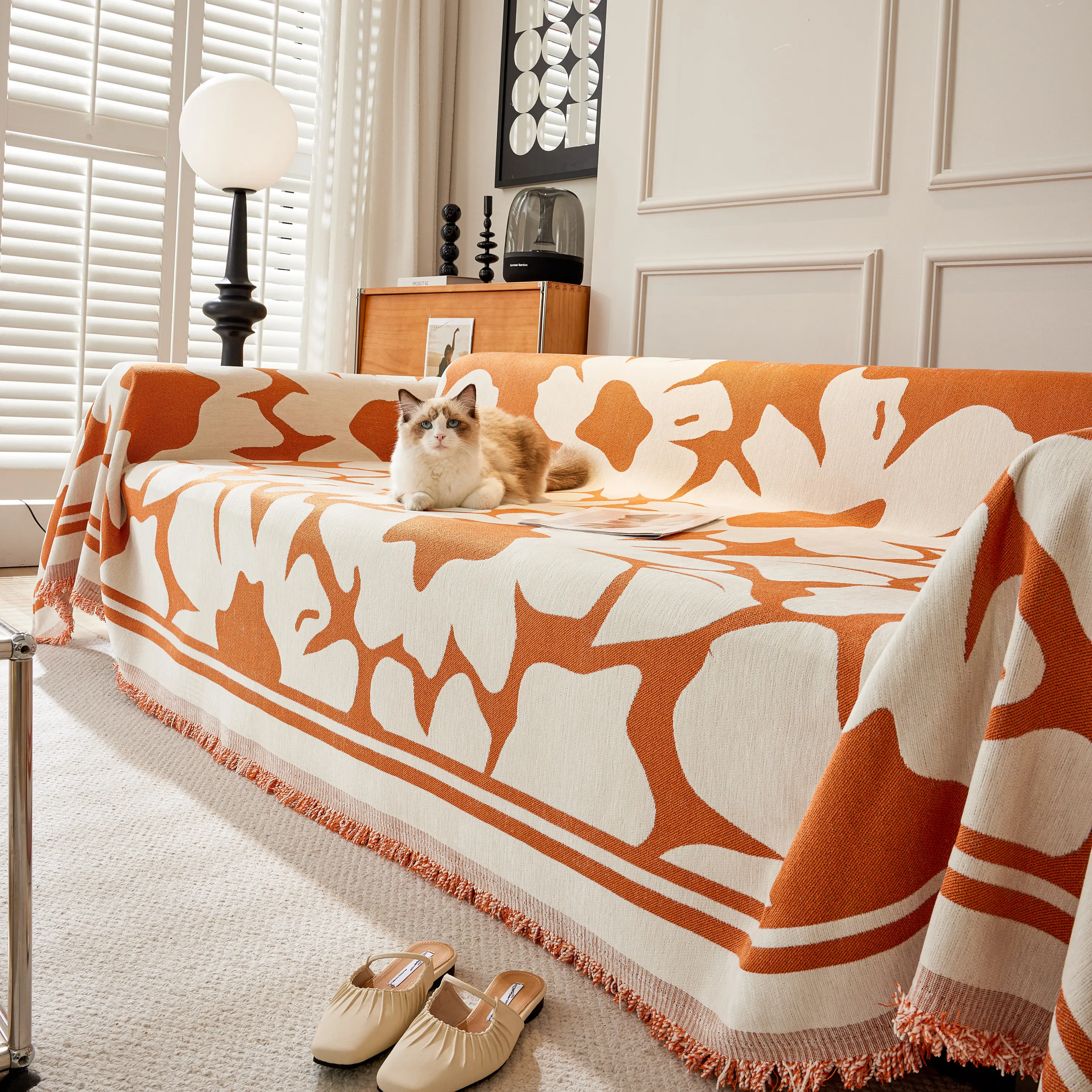 Chenille Floral Soft Thick Reversible Blanket Covers for Couch, Couch Protector Blanket Cover Sofa - Image 177