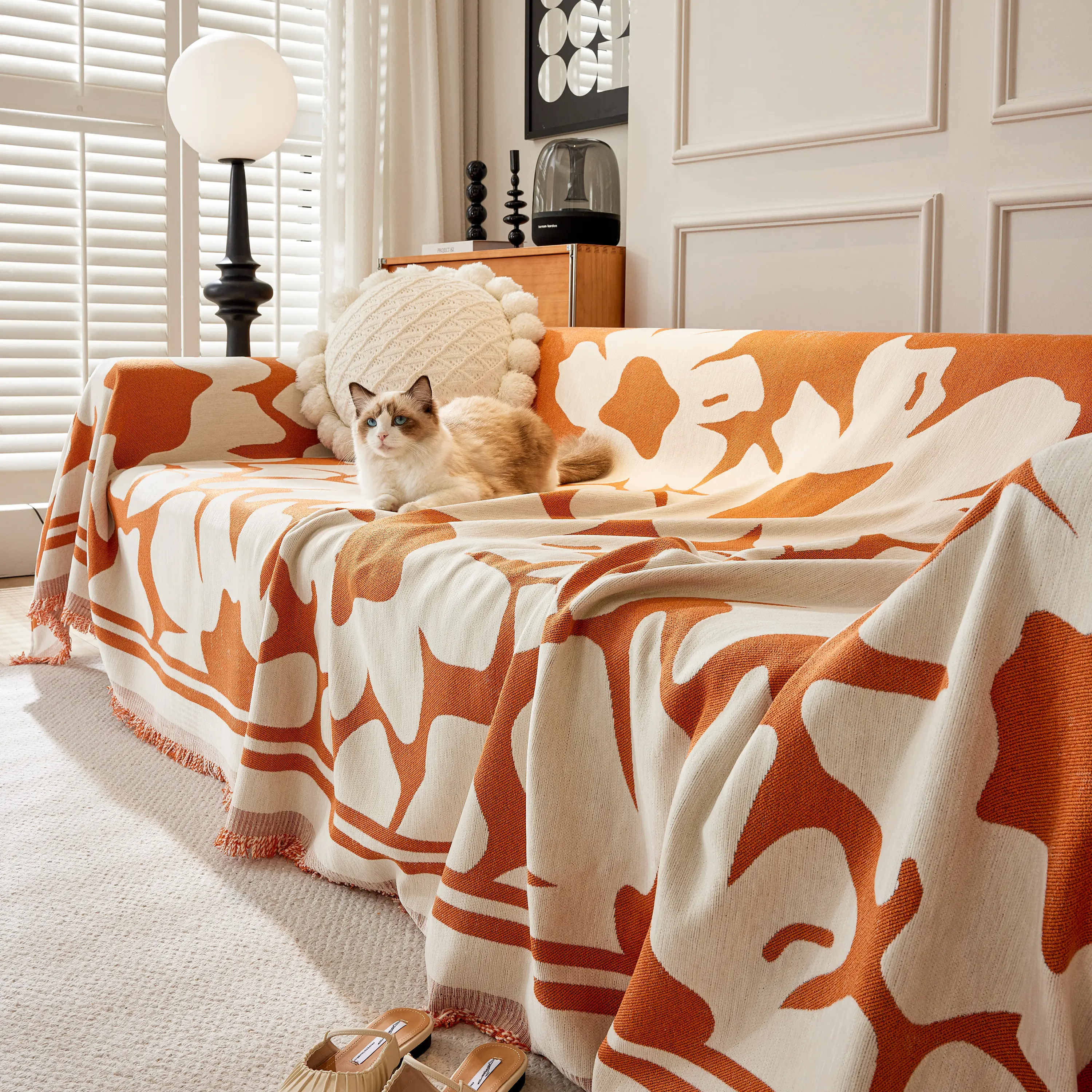 Chenille Floral Soft Thick Reversible Blanket Covers for Couch, Couch Protector Blanket Cover Sofa - Image 183