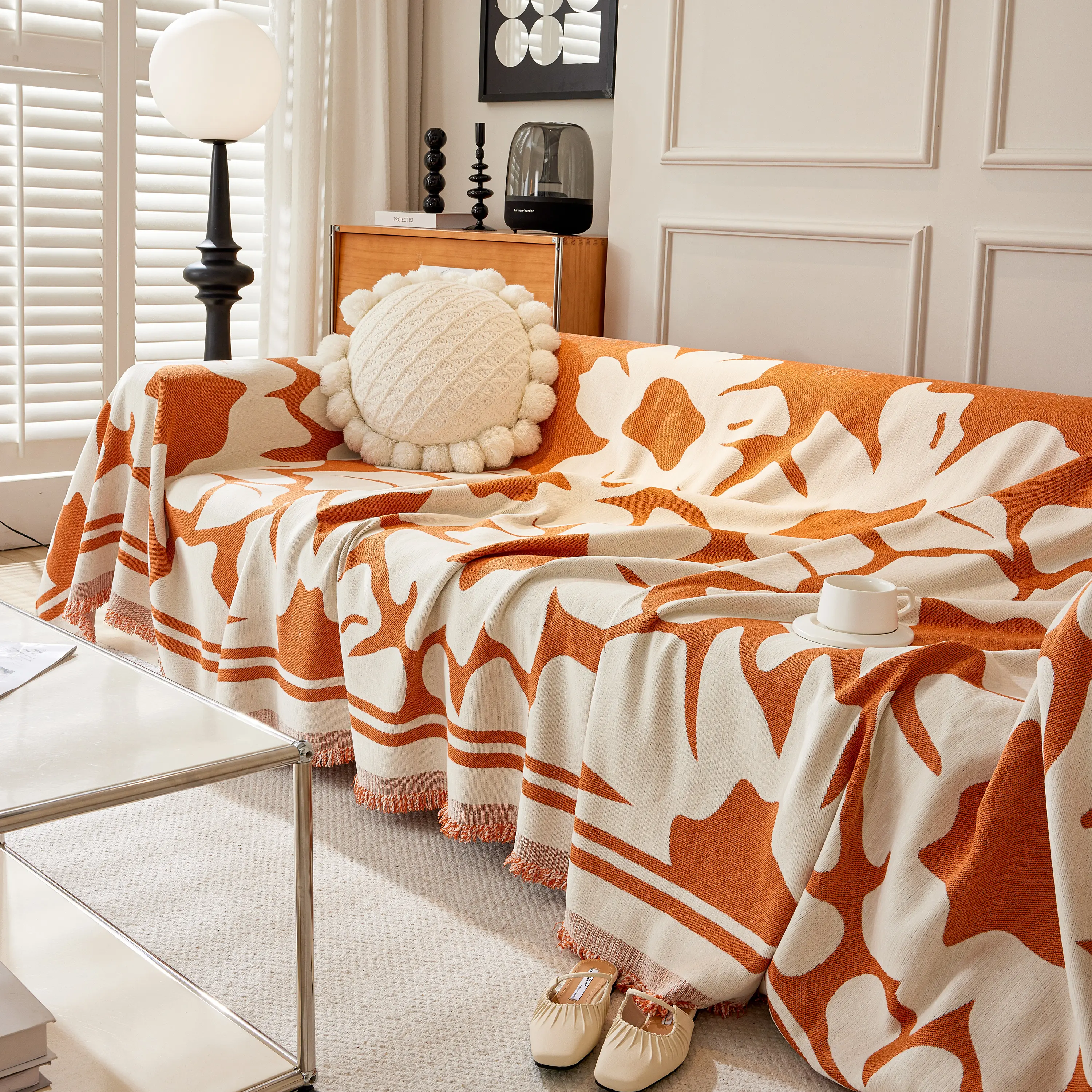 Chenille Floral Soft Thick Reversible Blanket Covers for Couch, Couch Protector Blanket Cover Sofa - Image 187
