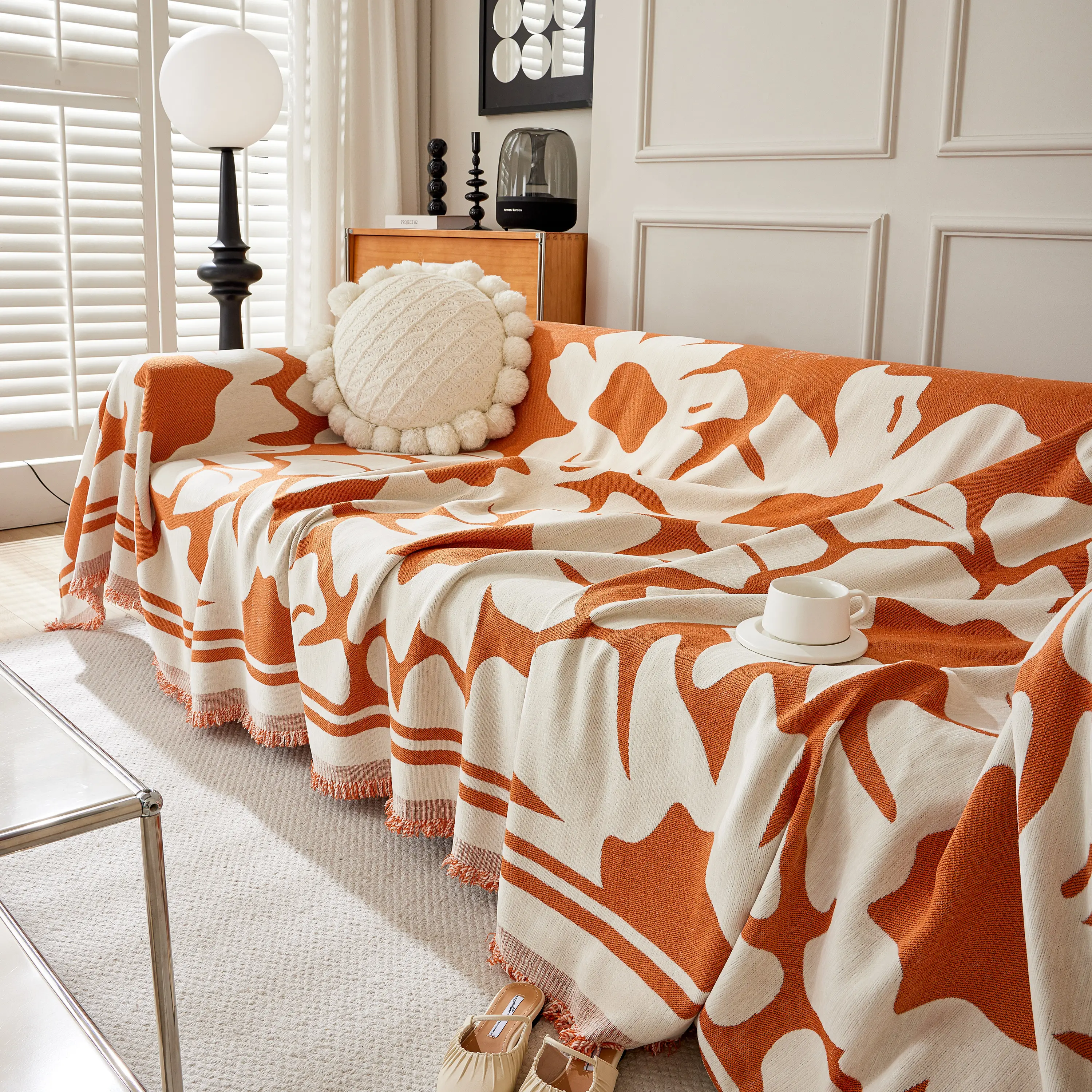 Chenille Floral Soft Thick Reversible Blanket Covers for Couch, Couch Protector Blanket Cover Sofa - Image 188