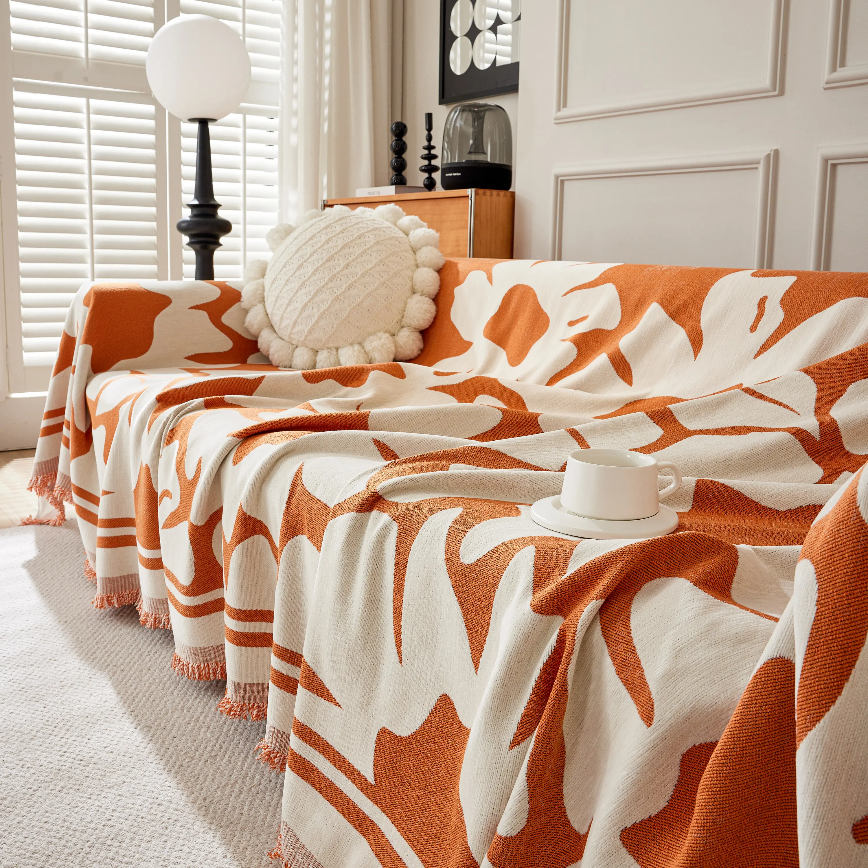 Chenille Floral Soft Thick Reversible Blanket Covers for Couch, Couch Protector Blanket Cover Sofa - Image 189