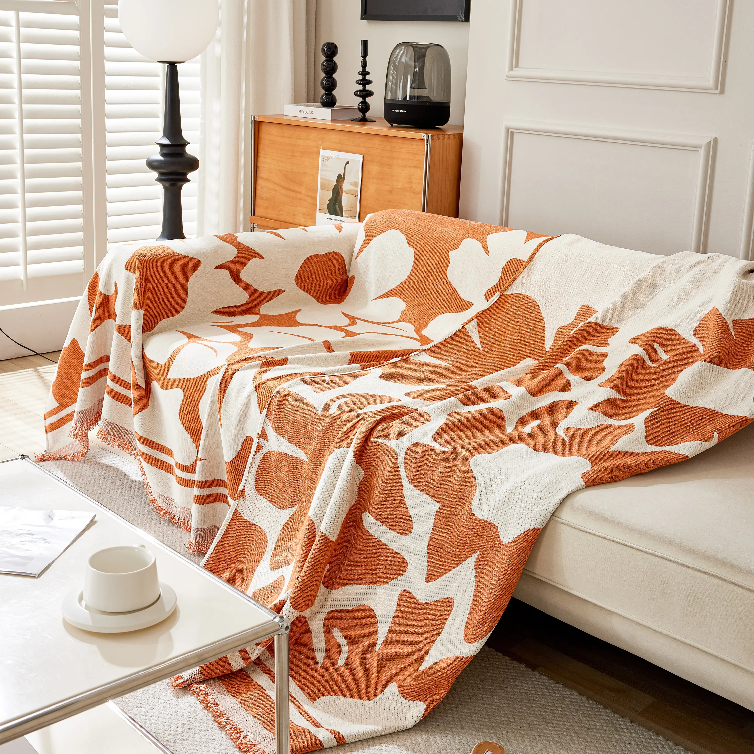 Chenille Floral Soft Thick Reversible Blanket Covers for Couch, Couch Protector Blanket Cover Sofa - Image 190