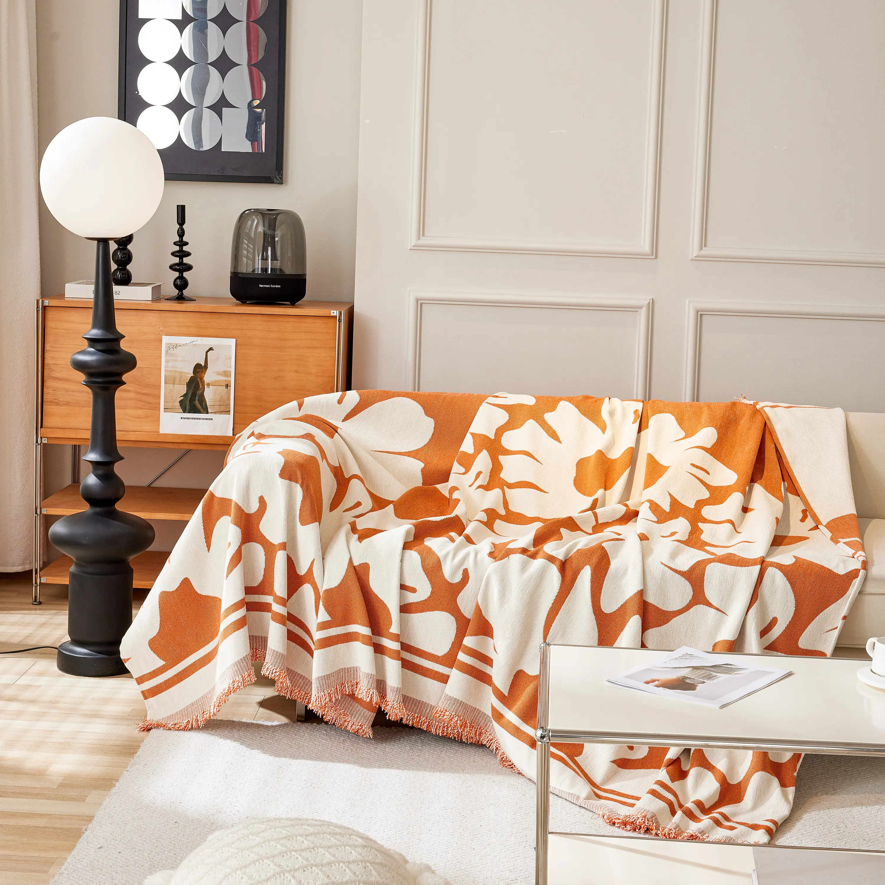 Chenille Floral Soft Thick Reversible Blanket Covers for Couch, Couch Protector Blanket Cover Sofa - Image 192